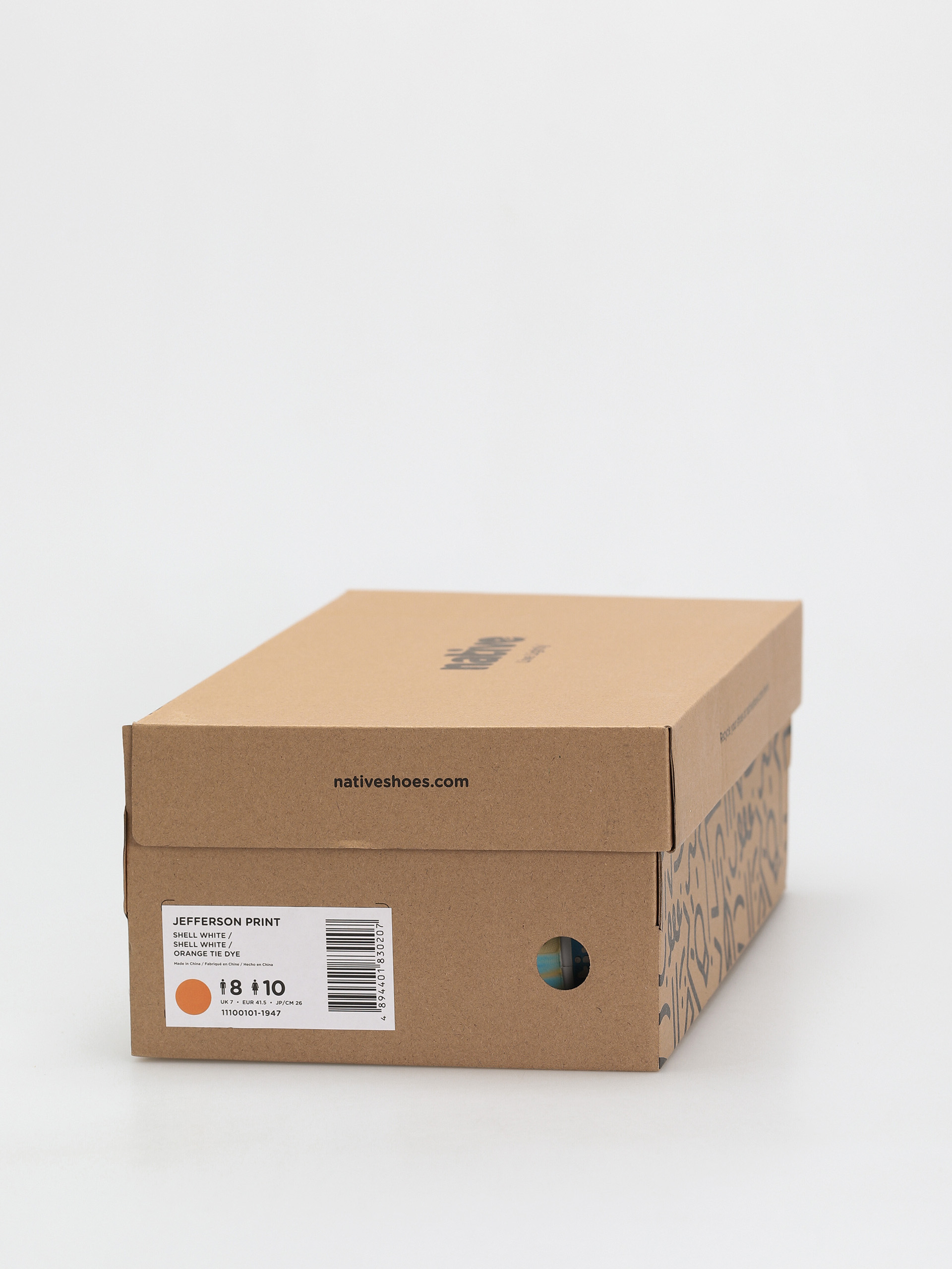 Pantofi Native Jefferson Print (shell white/shell white/orange tie dye)
