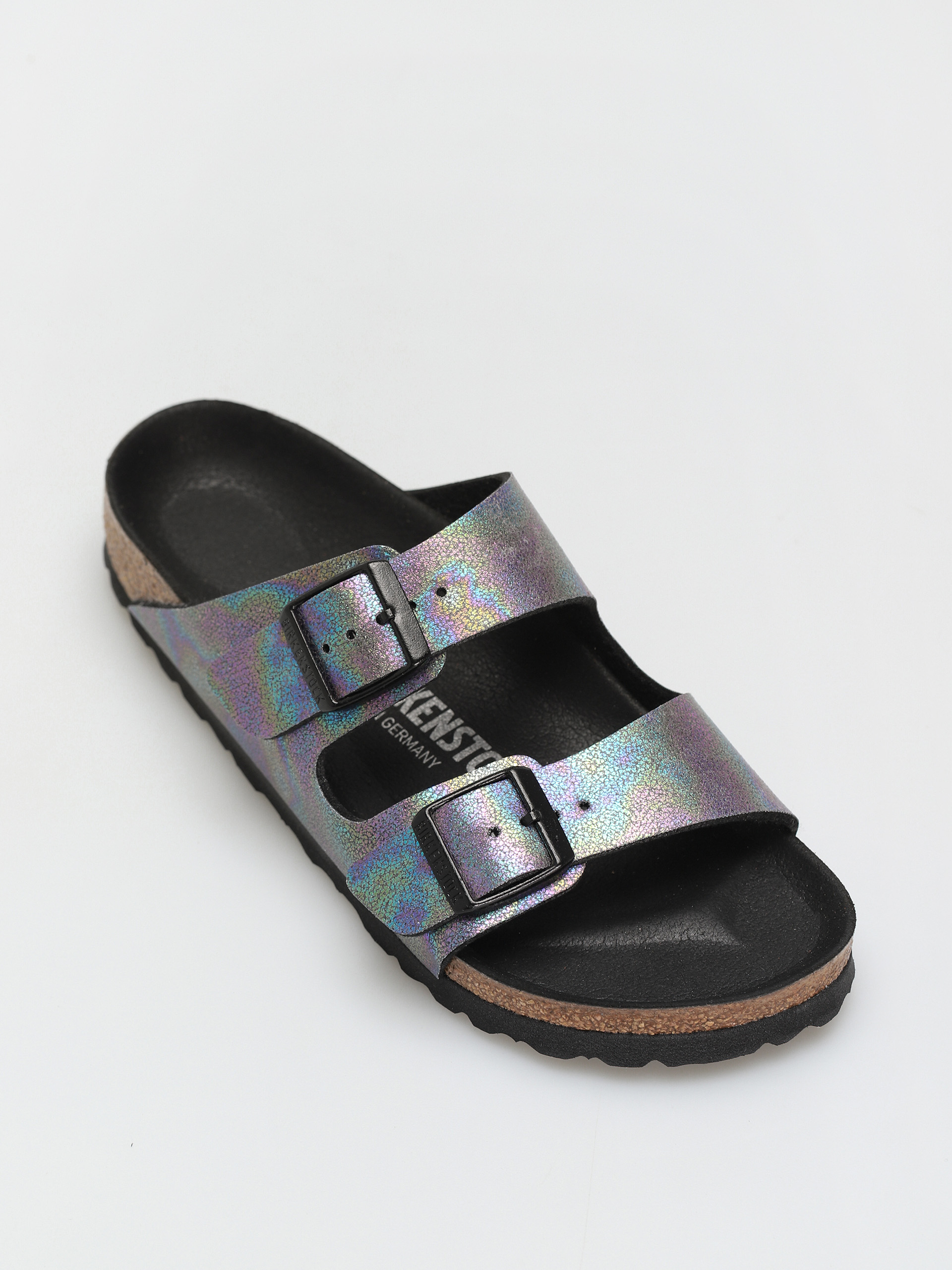 Șlapi Birkenstock Arizona Vegan Narrow Wmn (black iridescent)