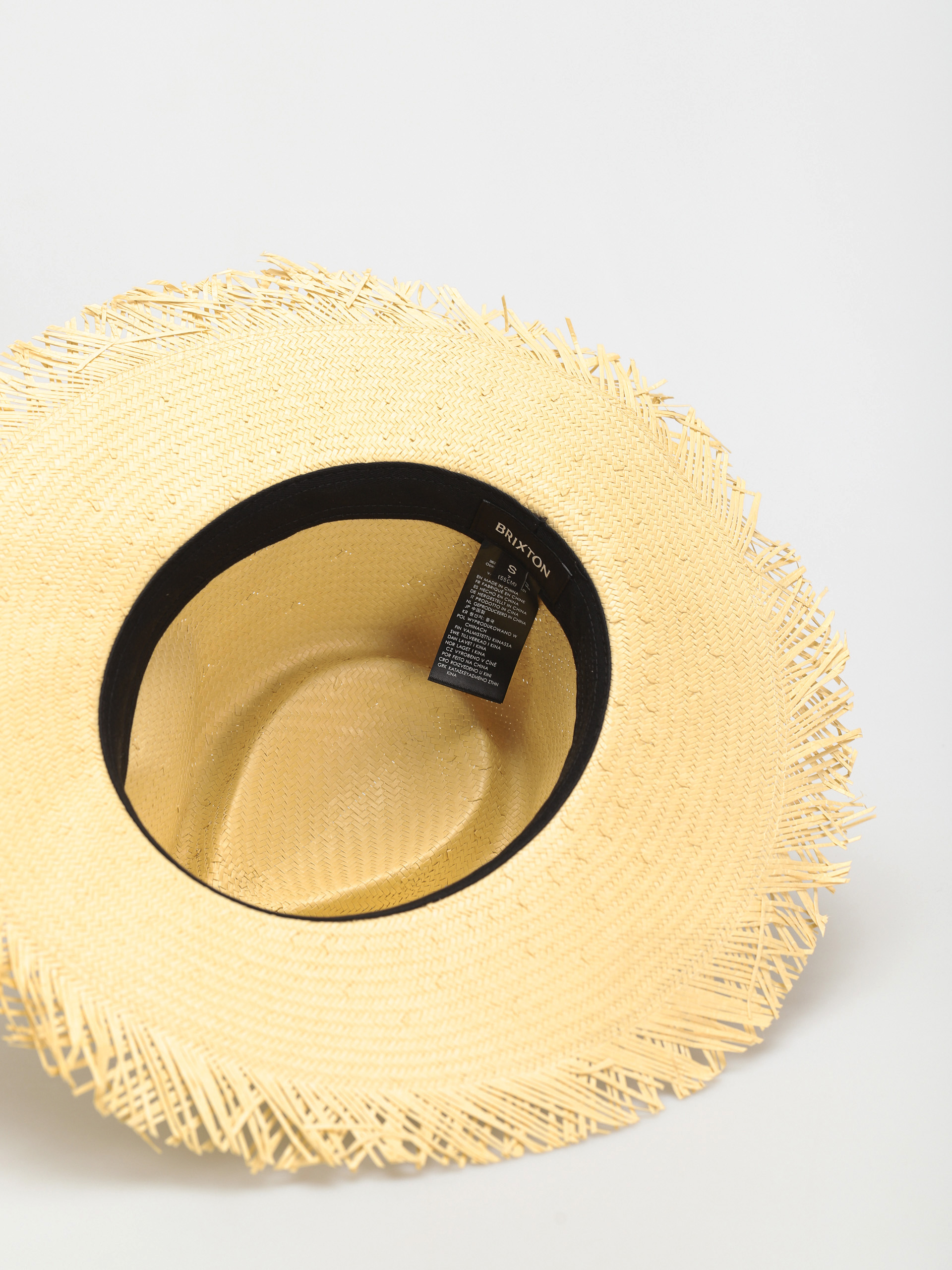 Pălărie Brixton Jo Straw Frayed Fedora (honey)