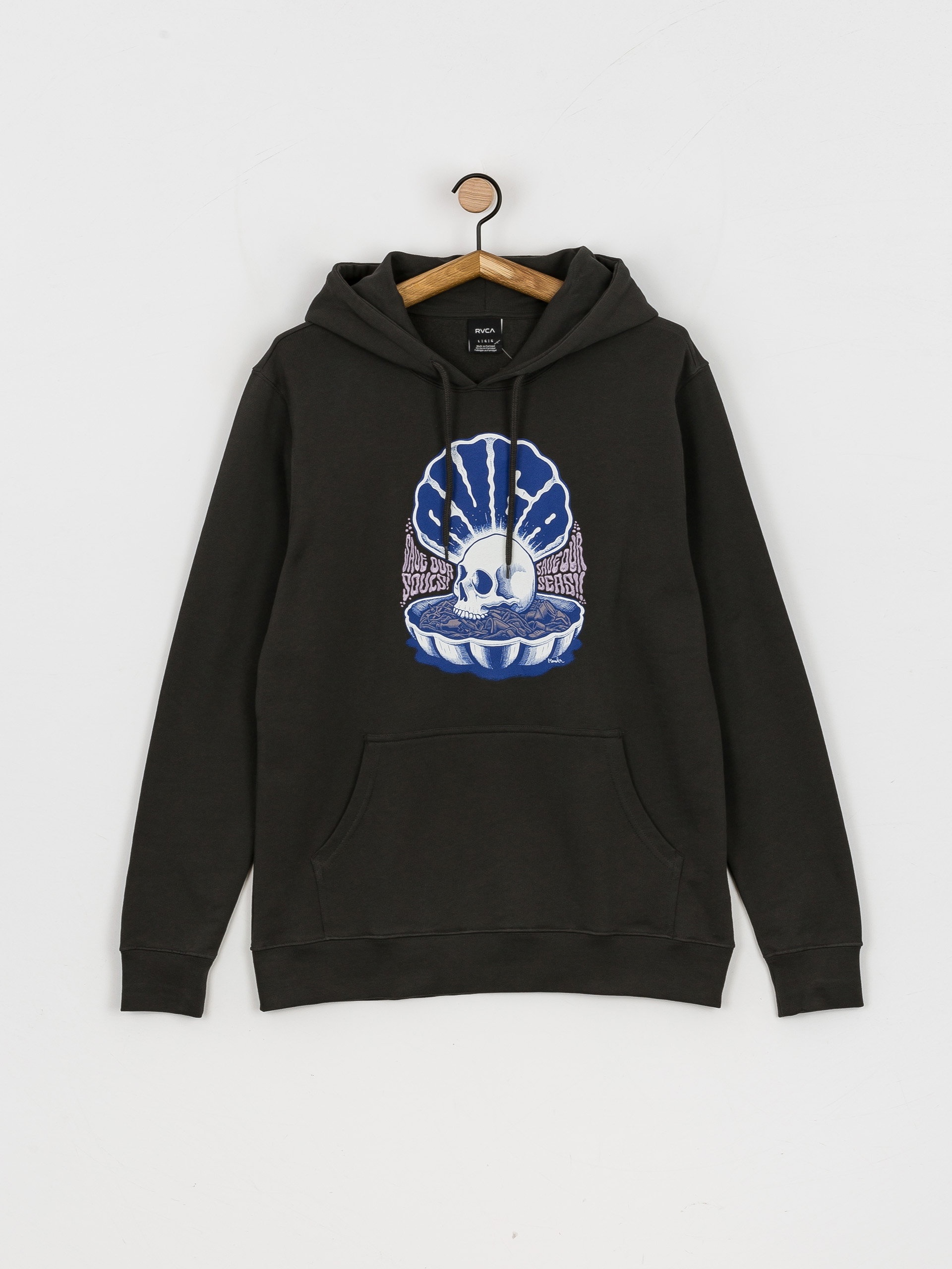 Hanorac cu glugă RVCA Save Our Soul HD (pirate black)