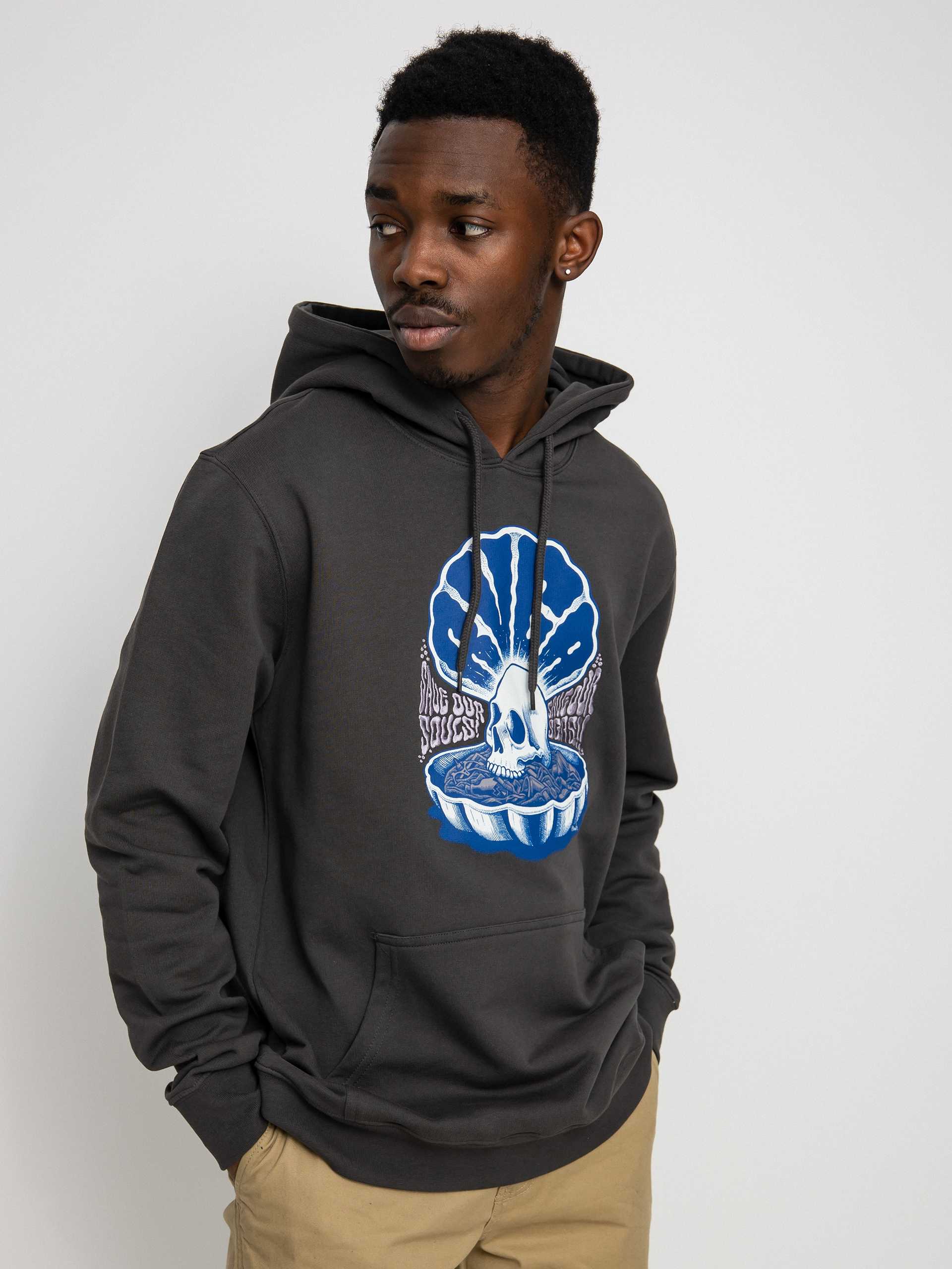 Hanorac cu glugă RVCA Save Our Soul HD (pirate black)