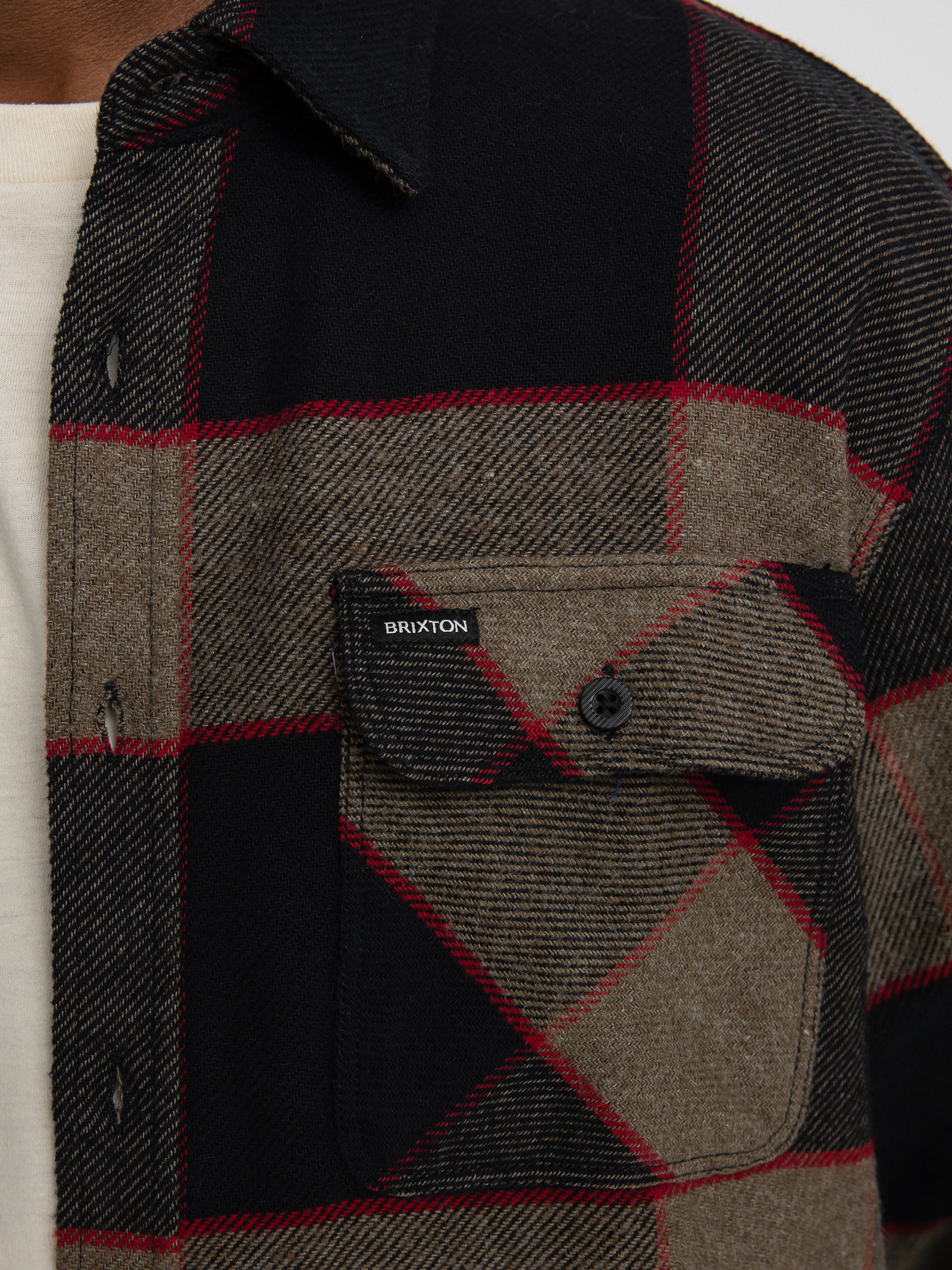 Brixton Cămașă Bowery Flannel Ls (heather grey/charcoal)