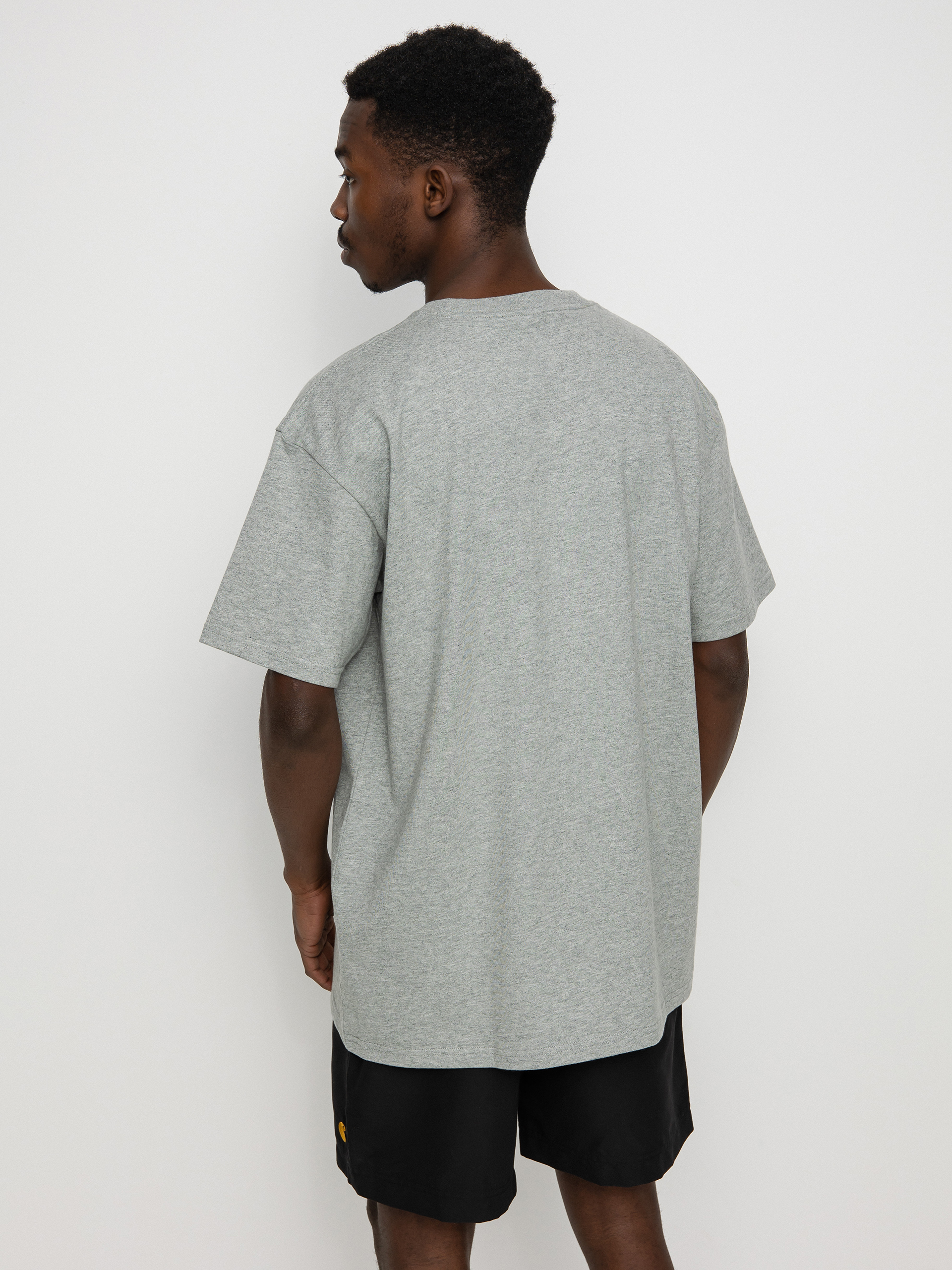 Tricou Carhartt WIP Chase (grey heather/gold)