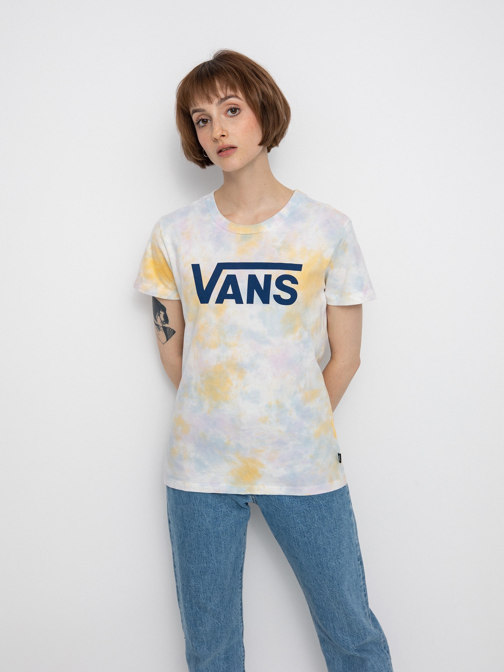 Tricou Vans Logo Wash Wmn (cradle pink tie dye)