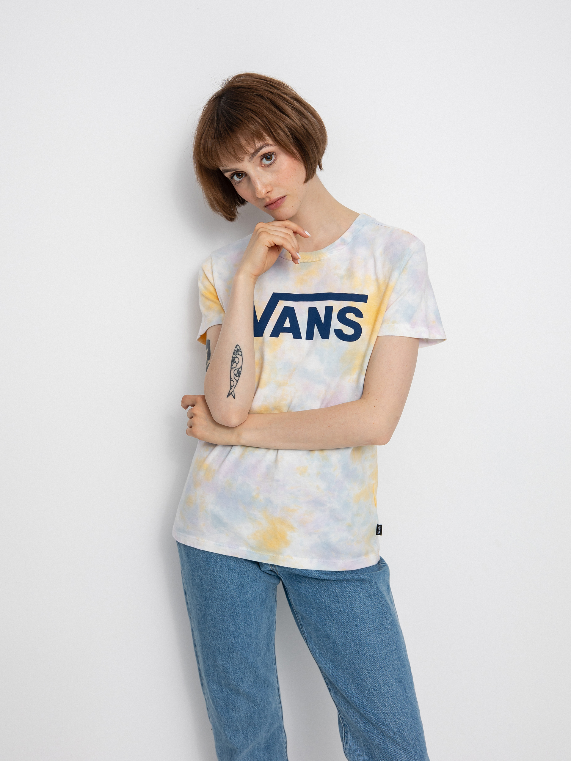 Tricou Vans Logo Wash Wmn (cradle pink tie dye)