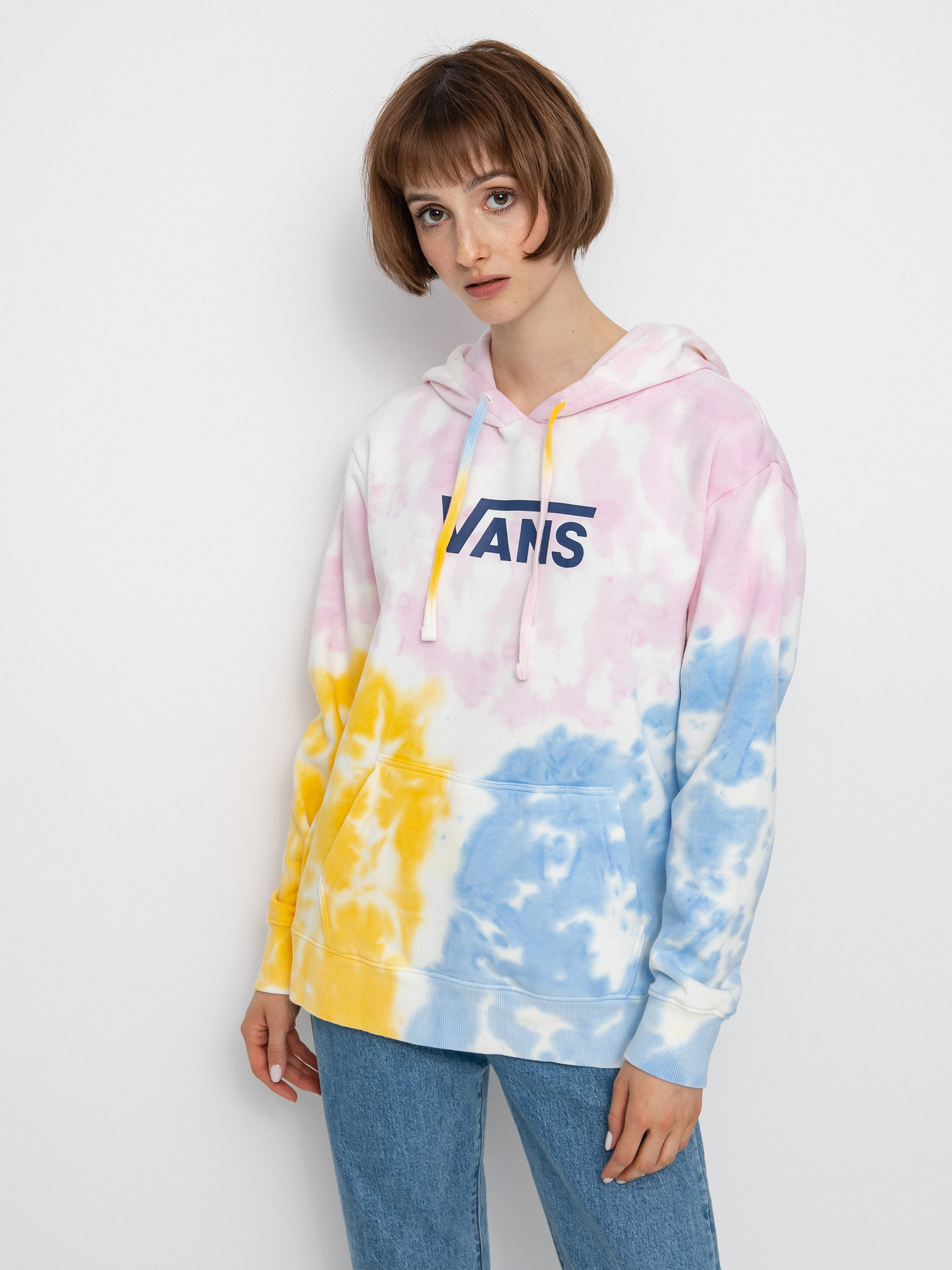 Hanorac cu glugă Vans Tri Dye Bff HD Wmn (crandle pink)
