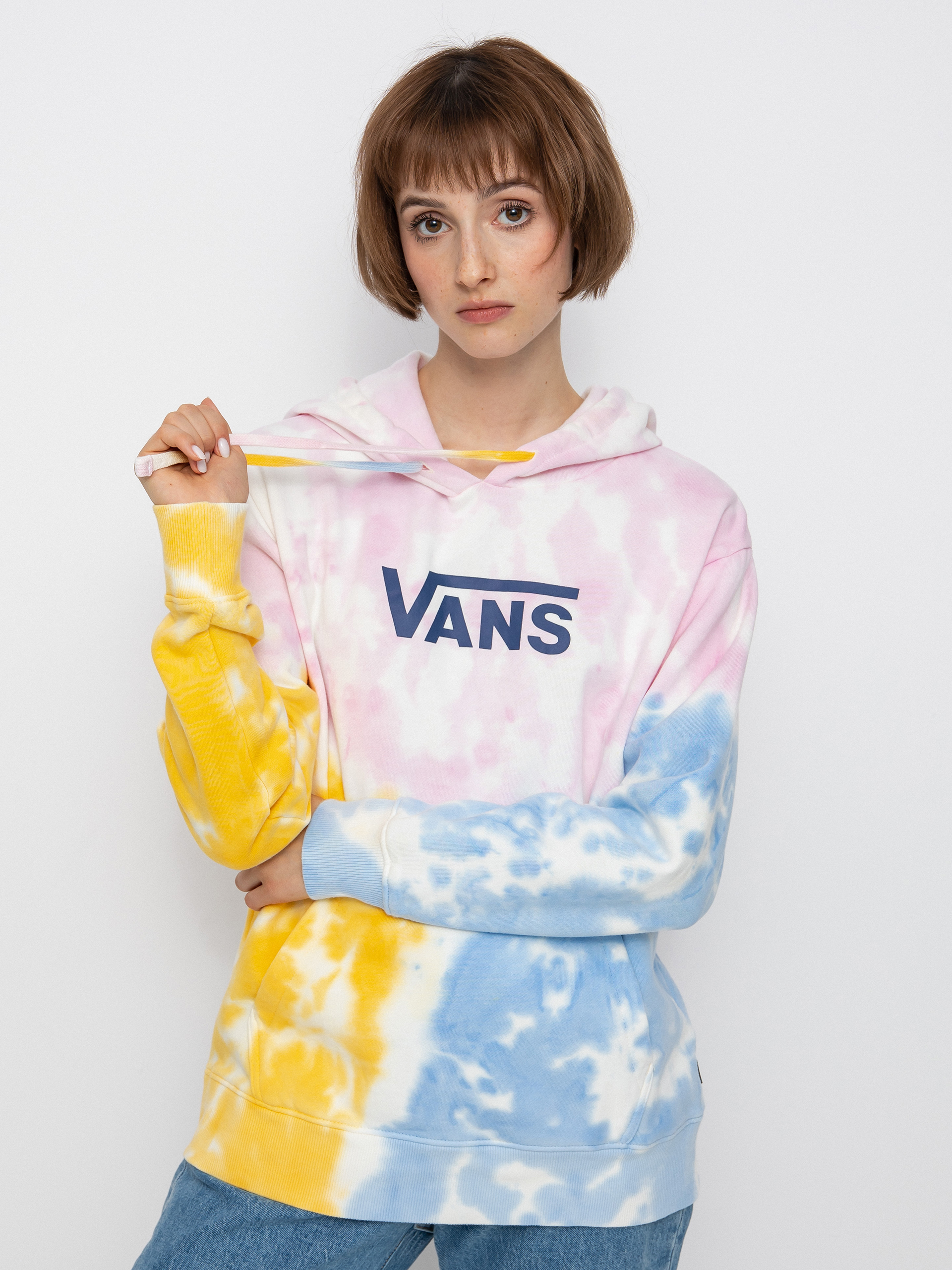 Hanorac cu glugă Vans Tri Dye Bff HD Wmn (crandle pink)