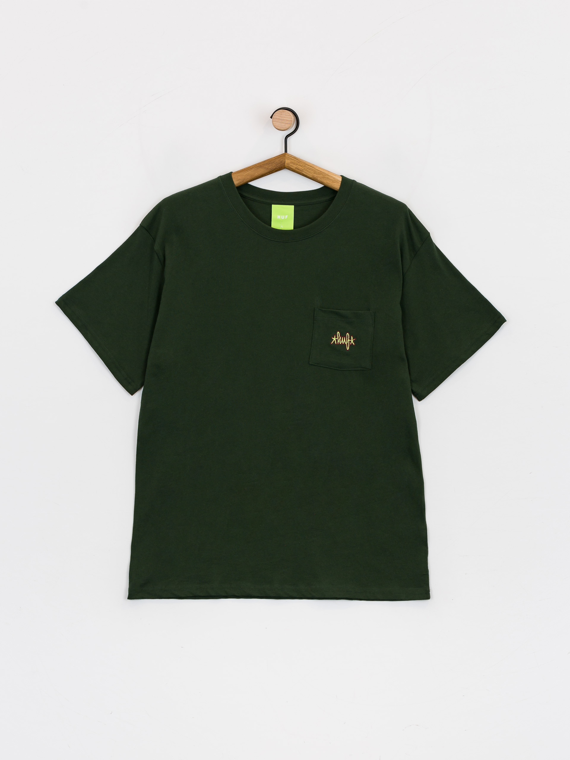 Tricou HUF Haze Script Pocket (forest green)