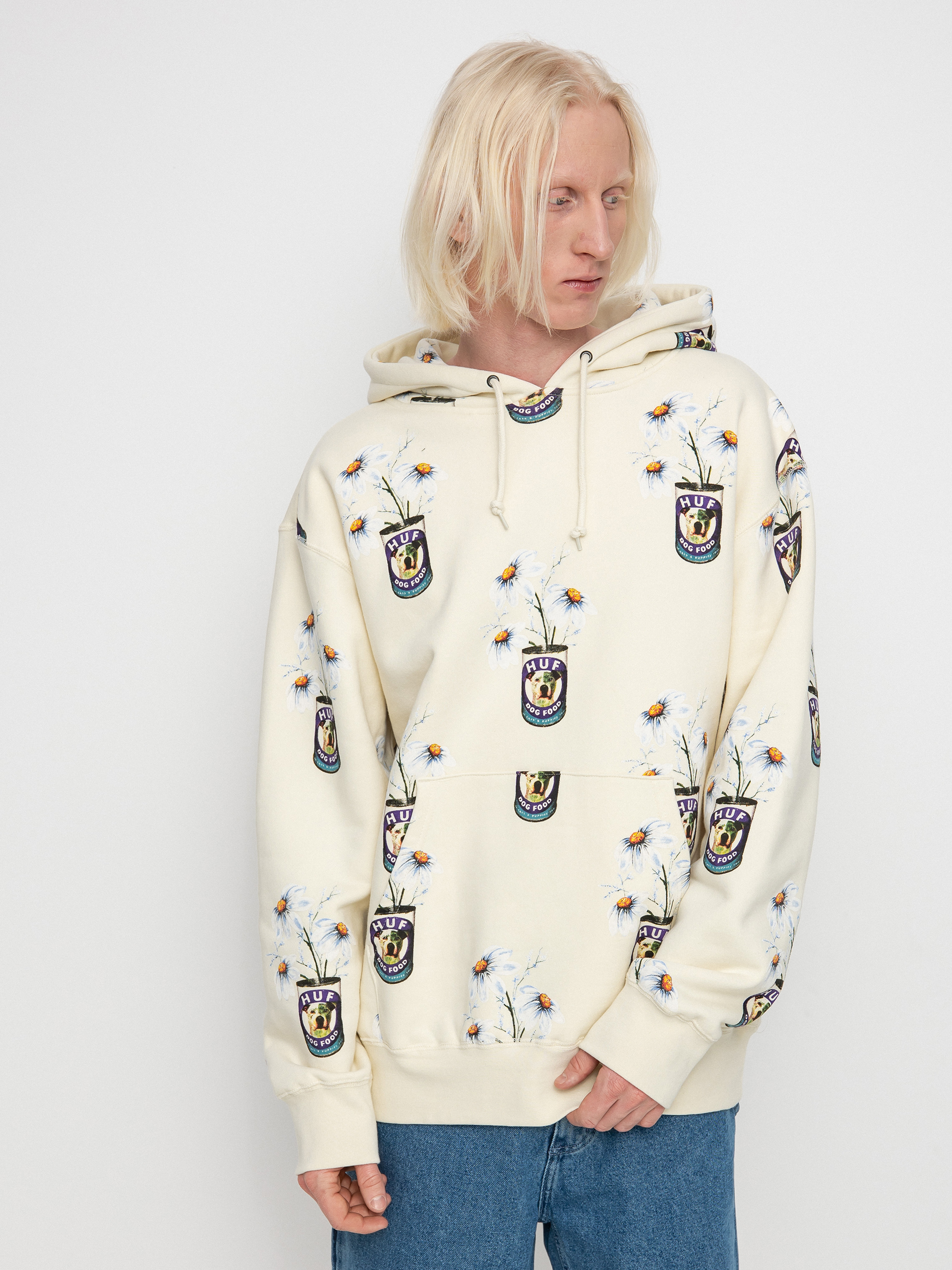 Hanorac cu glugă HUF Canned HD (off white)
