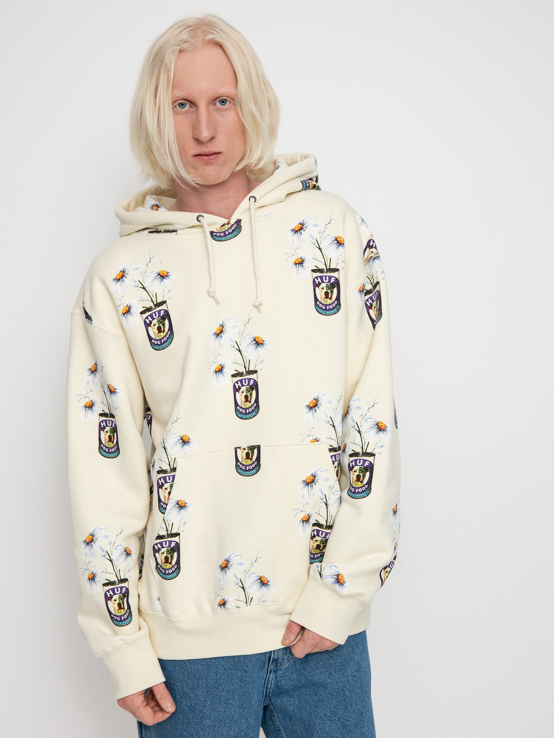 Hanorac cu glugă HUF Canned HD (off white)