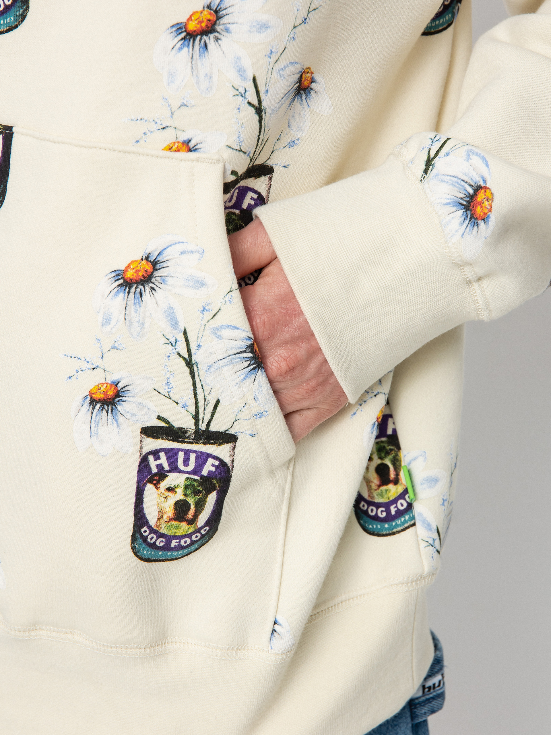 Hanorac cu glugă HUF Canned HD (off white)