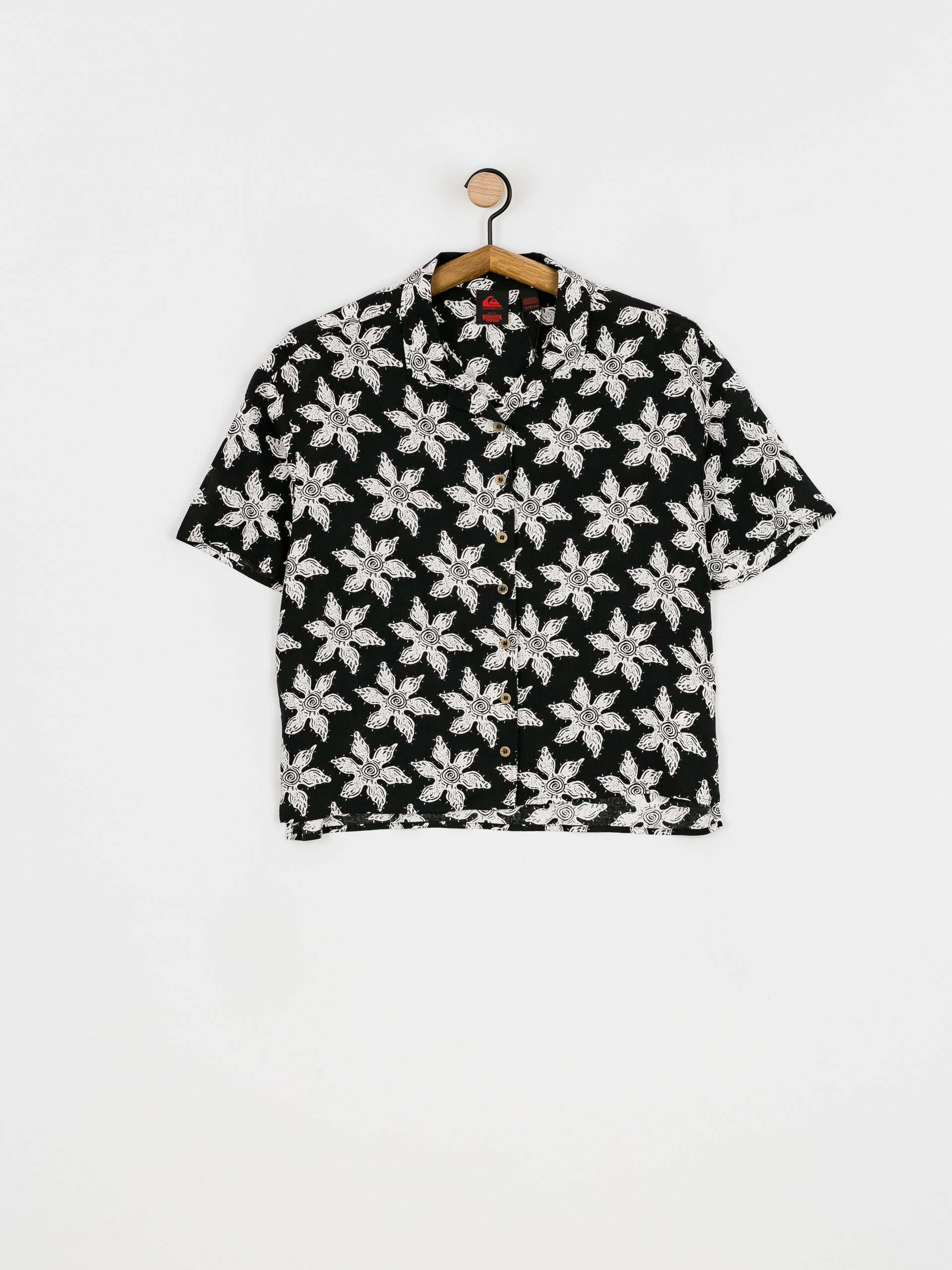 Cămașă Quiksilver X Stranger Things Upside Down Wmn (upsidown monster flower black)