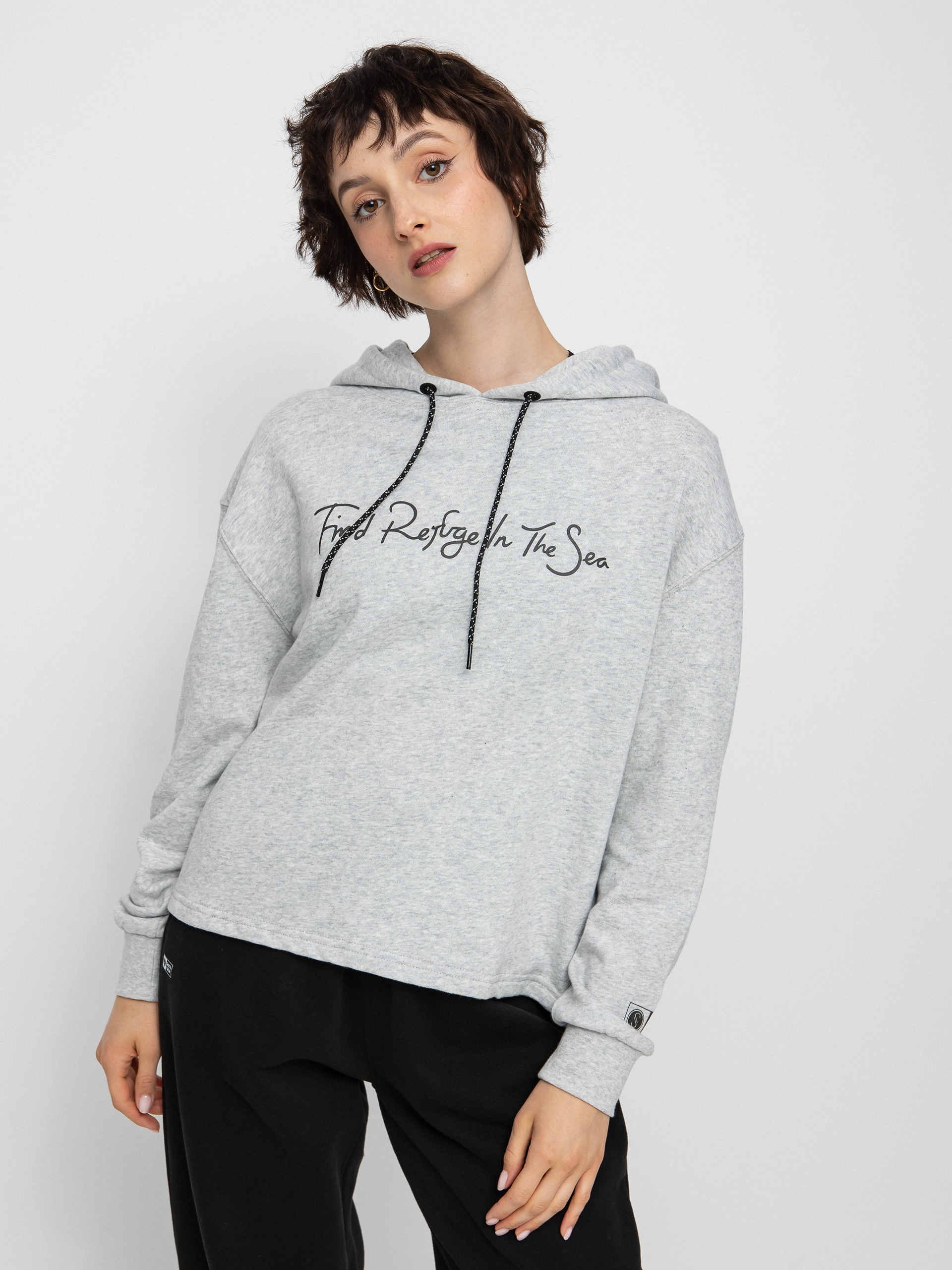 Hanorac cu glugă Salty Crew Sand Set Crop Wmn (athletic heather)