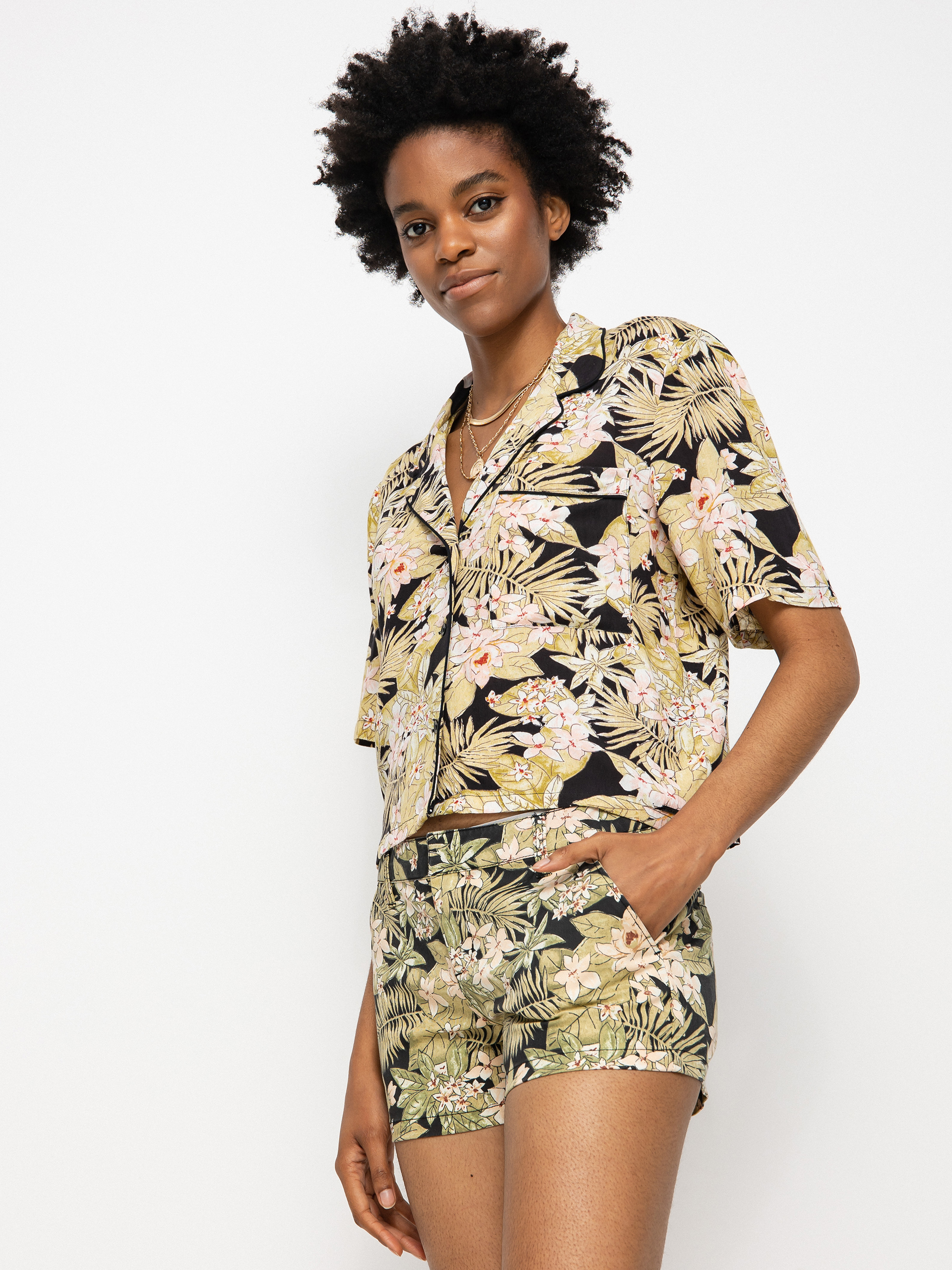 Cămașă Volcom Static Bloom Top Wmn (black combo)