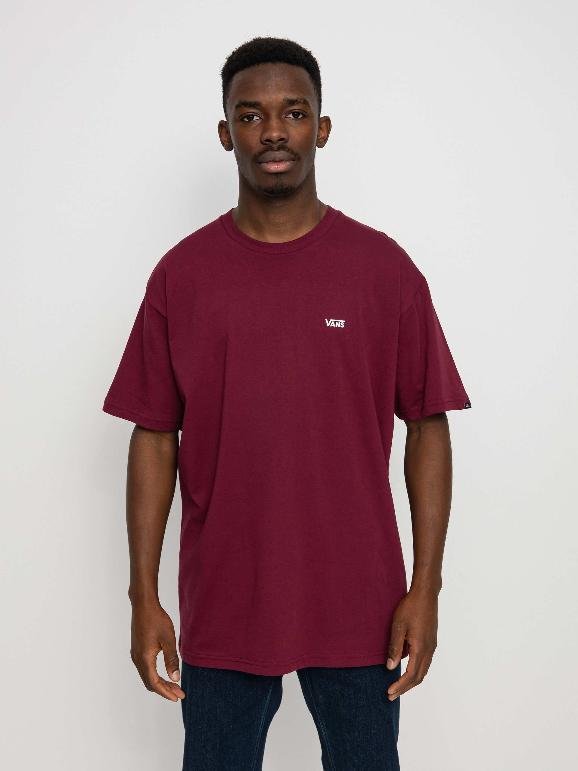 Tricou Vans Left Chest Logo (burgundy)