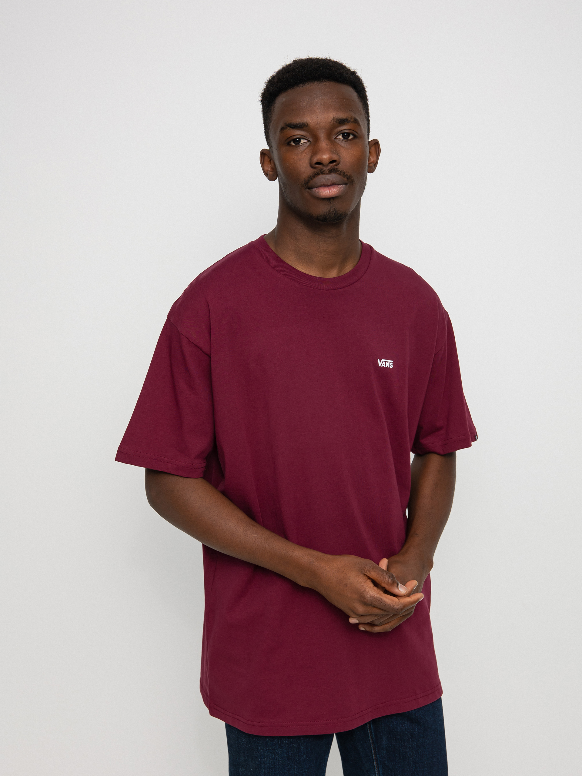 Tricou Vans Left Chest Logo (burgundy)