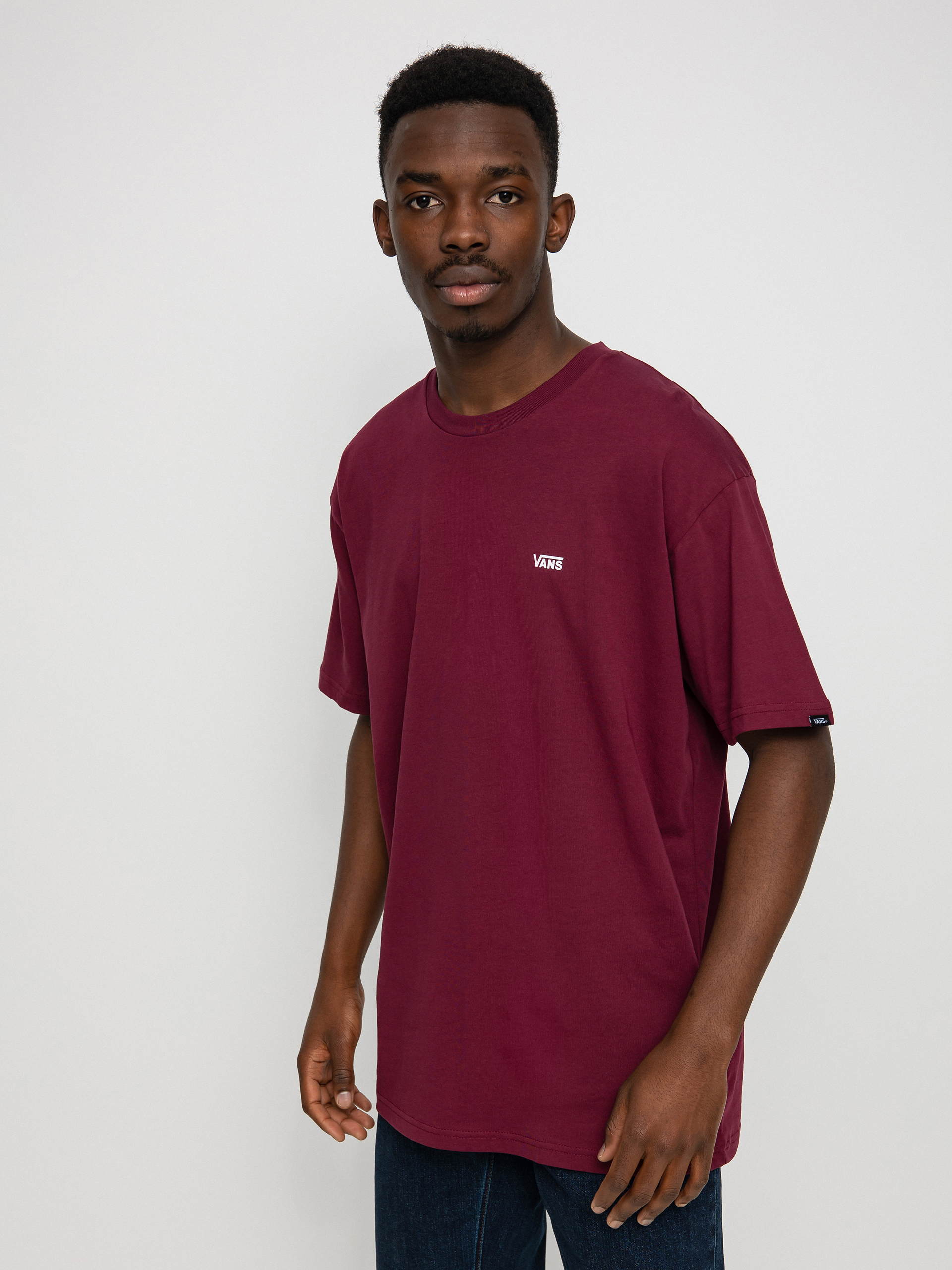 Tricou Vans Left Chest Logo (burgundy)