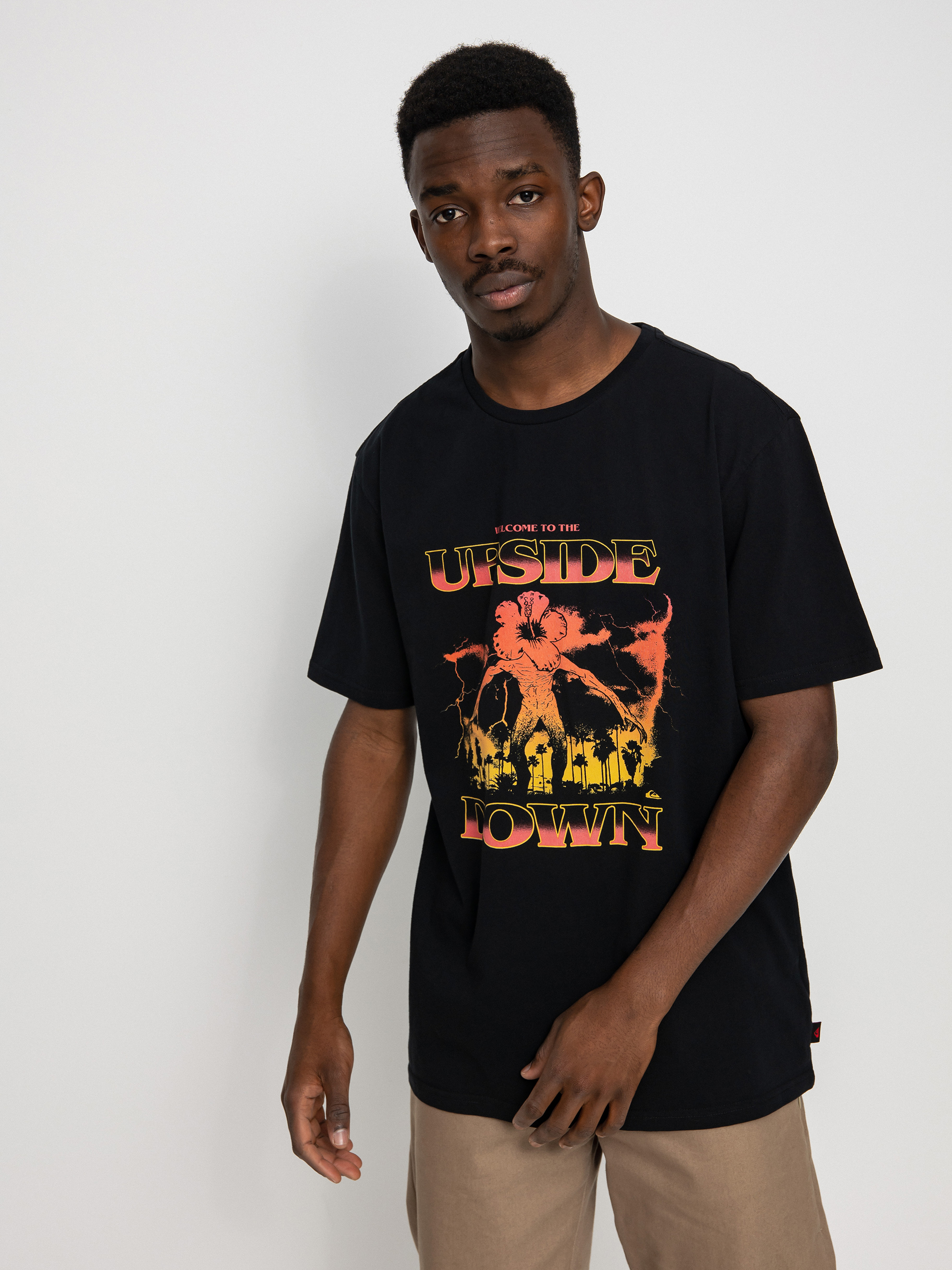 Tricou Quiksilver X Stranger Things Welcome (black)