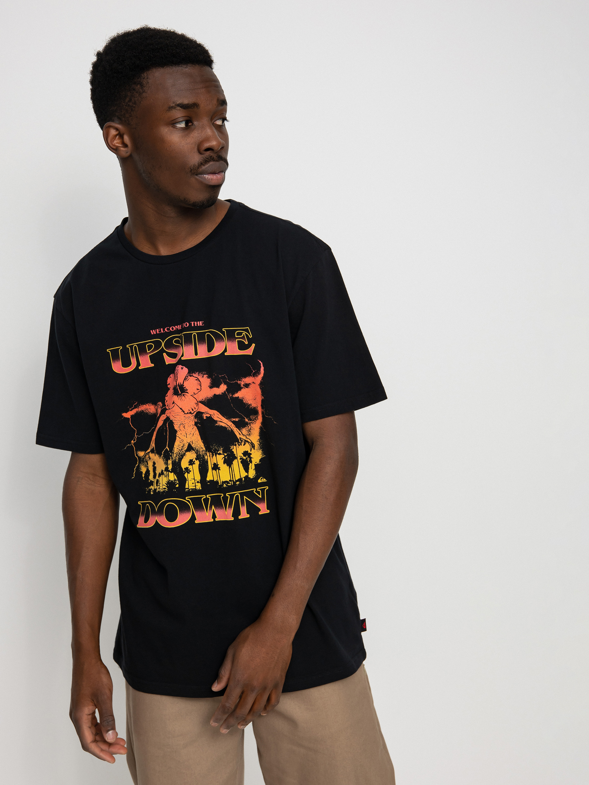 Tricou Quiksilver X Stranger Things Welcome (black)