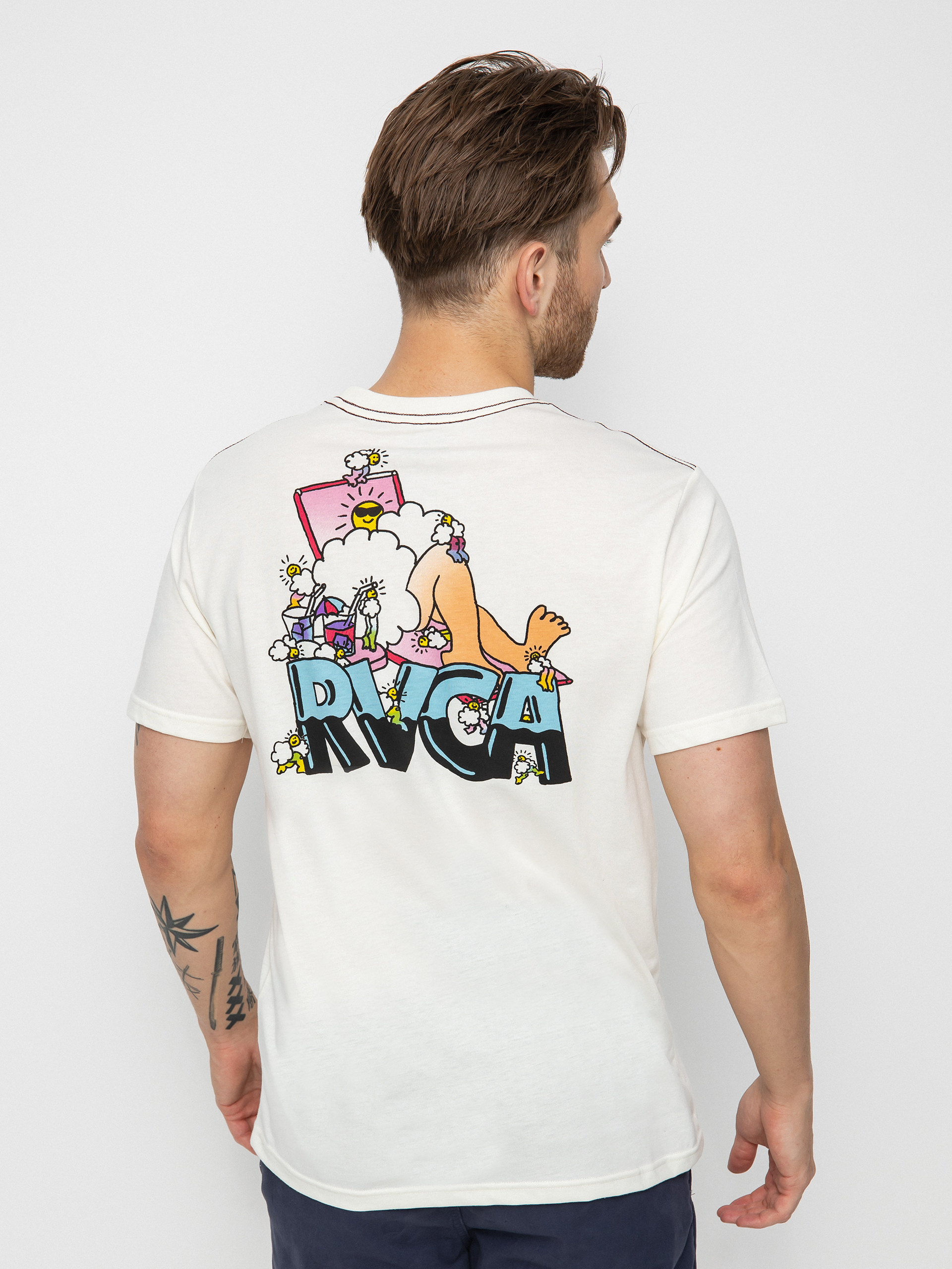 Tricou RVCA Pool Party 4409 (antique white)