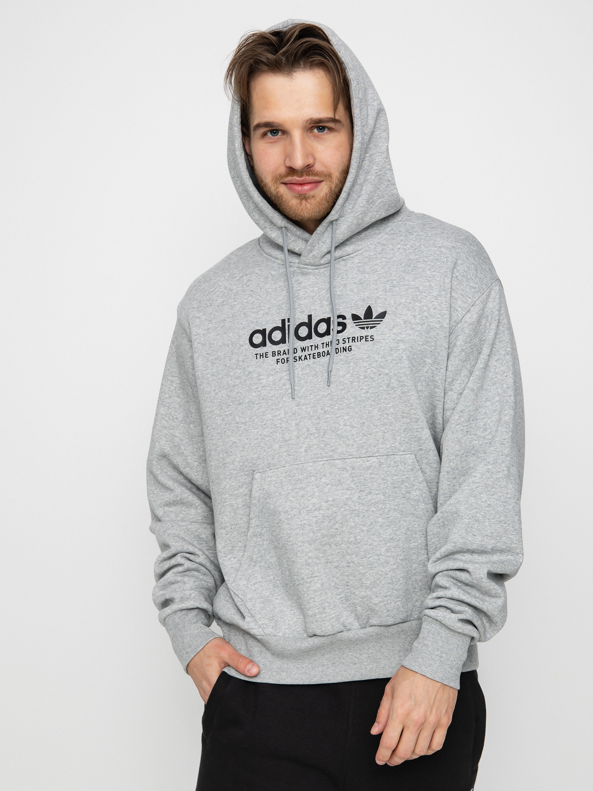 Hanorac cu glugă adidas 4.0 Logo HD (mgreyh/black)