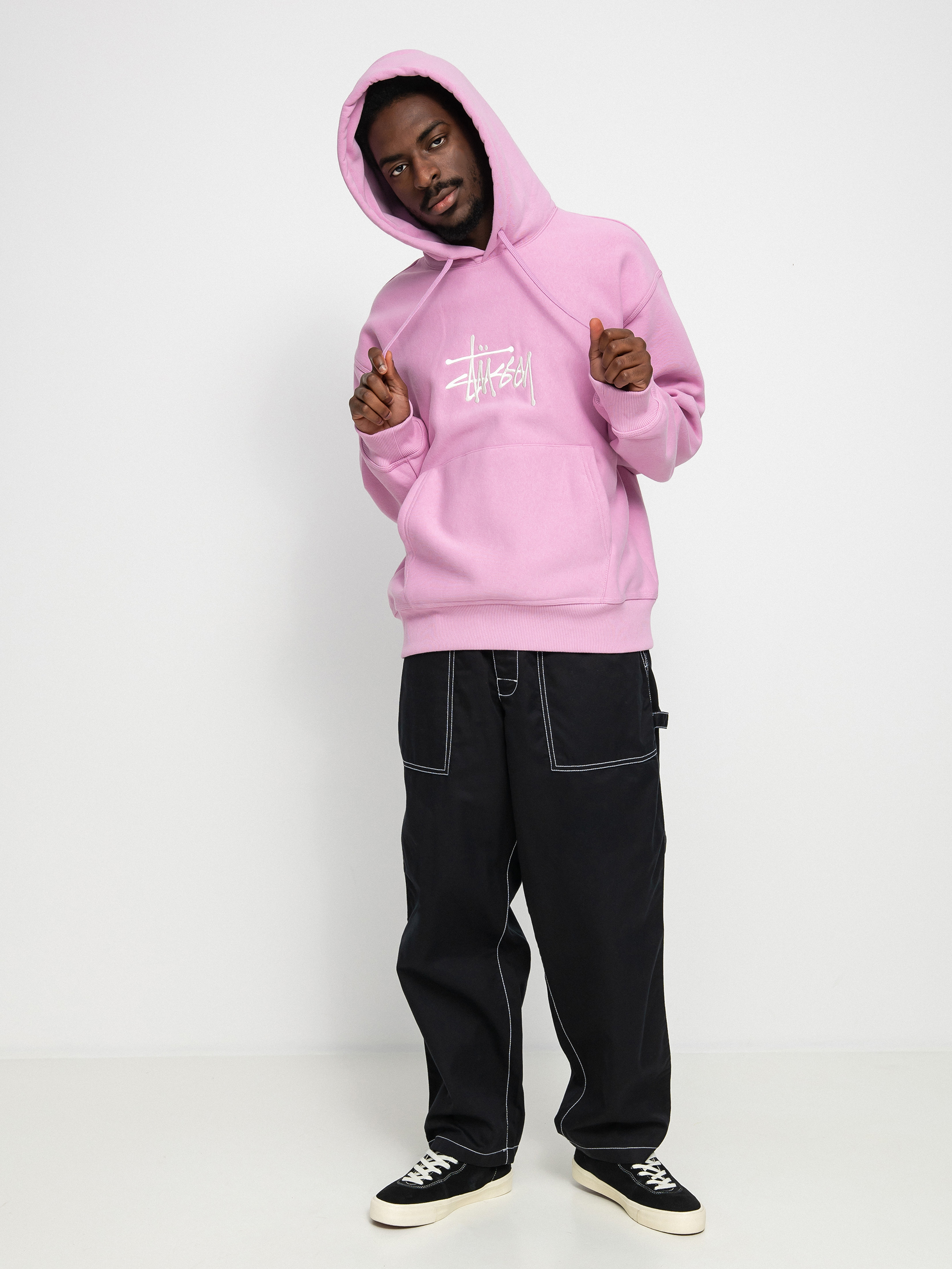 Hanorac cu glugă Stussy Basic App. HD (pink)