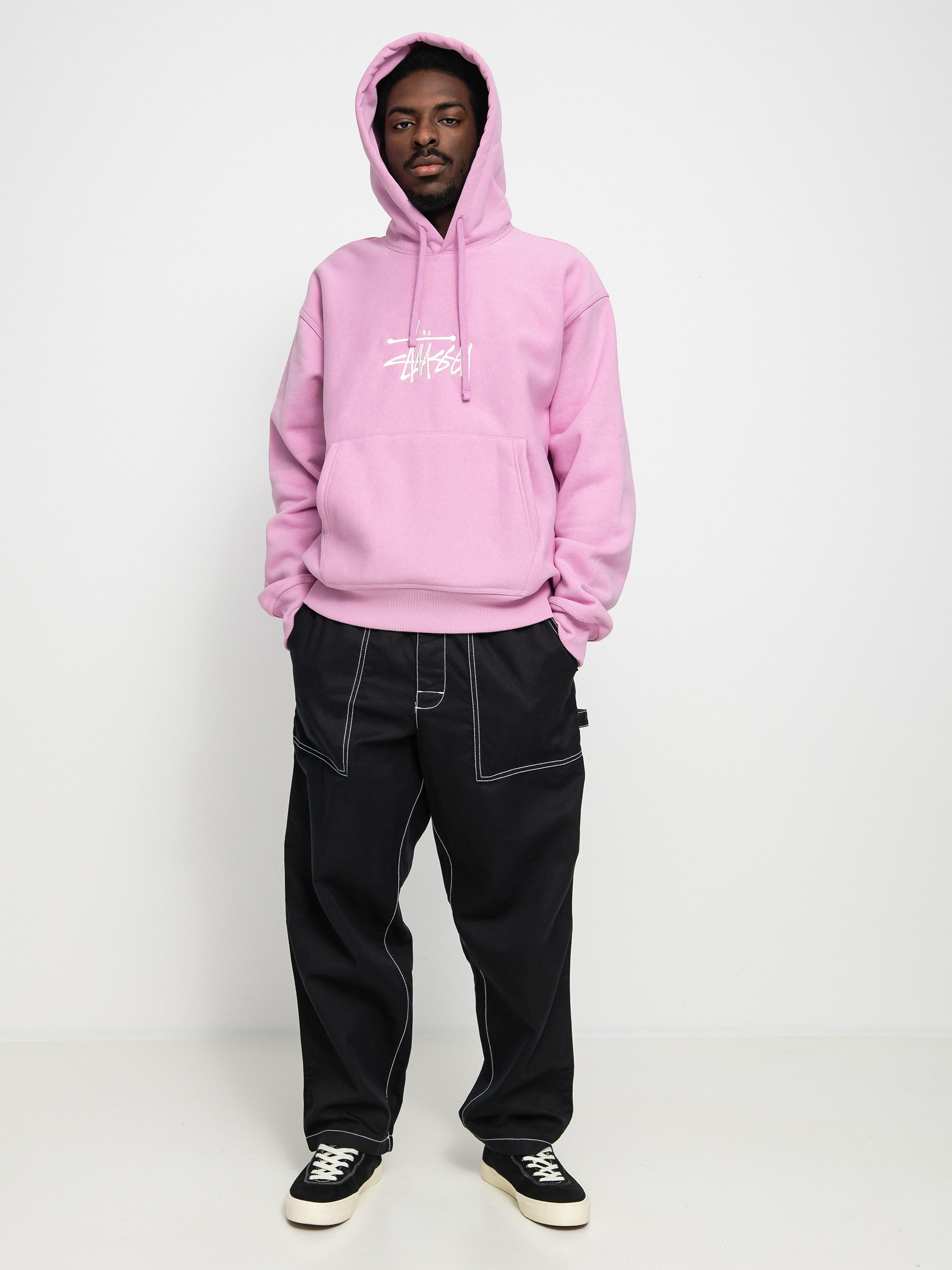 Hanorac cu glugă Stussy Basic App. HD (pink)