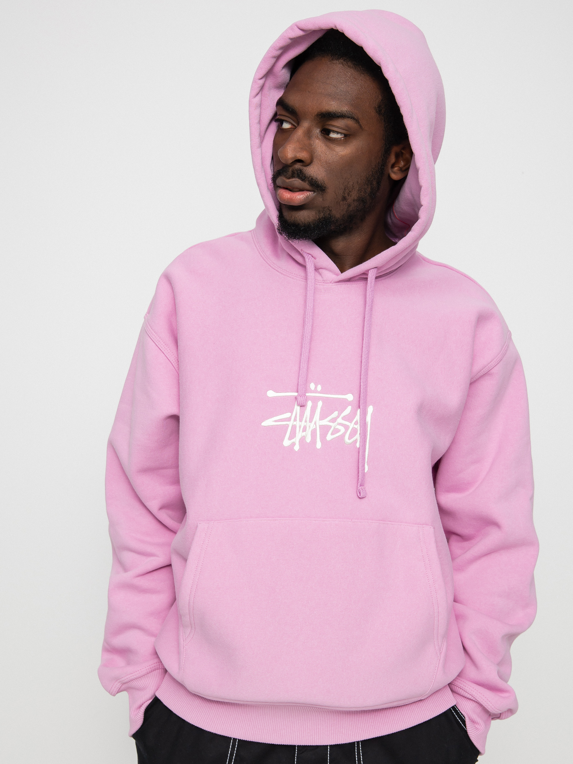 Hanorac cu glugă Stussy Basic App. HD (pink)