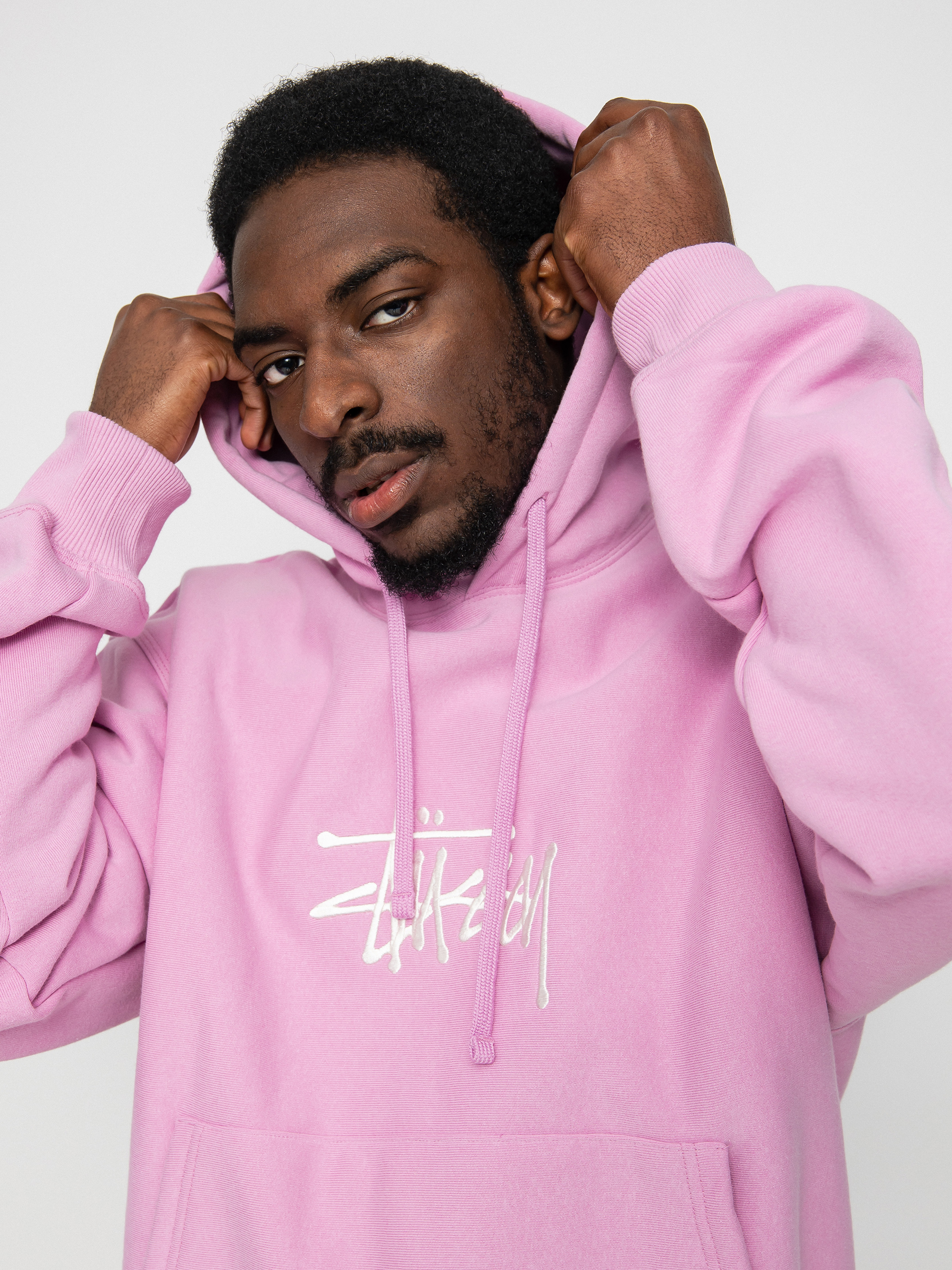 Hanorac cu glugă Stussy Basic App. HD (pink)