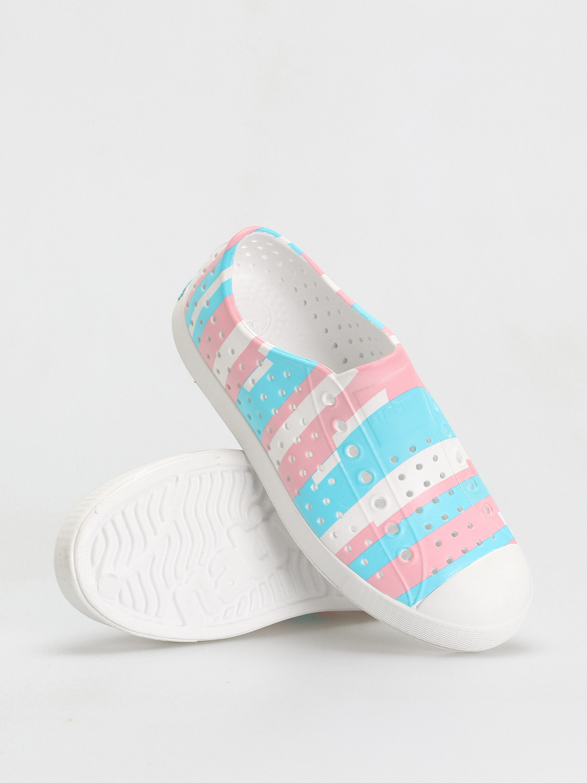 Pantofi Native Jefferson Print (shell white/shell white/pastel multi stripe)