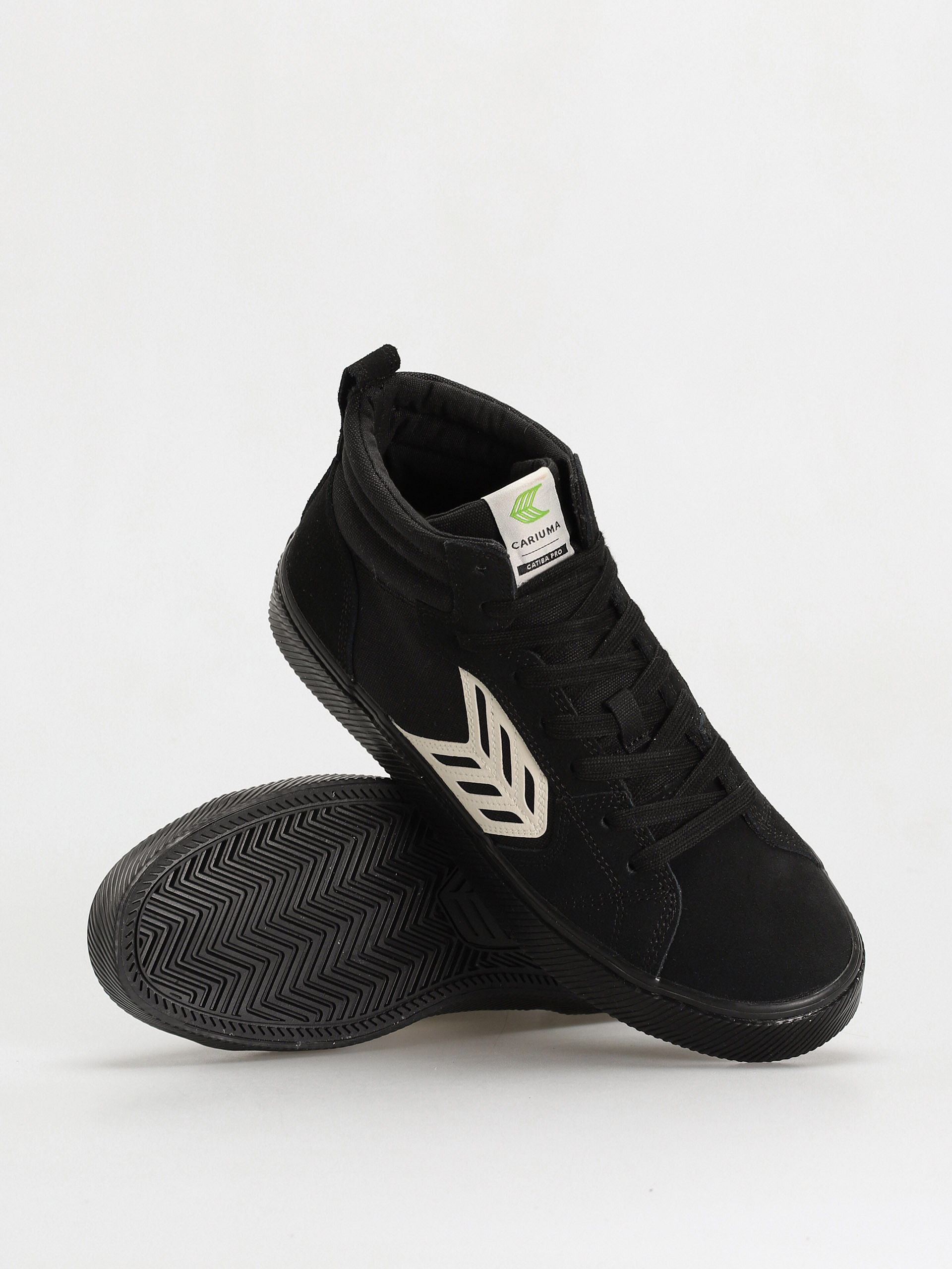 Pantofi Cariuma Catiba High Pro (all black suede and canvas ivory logo)