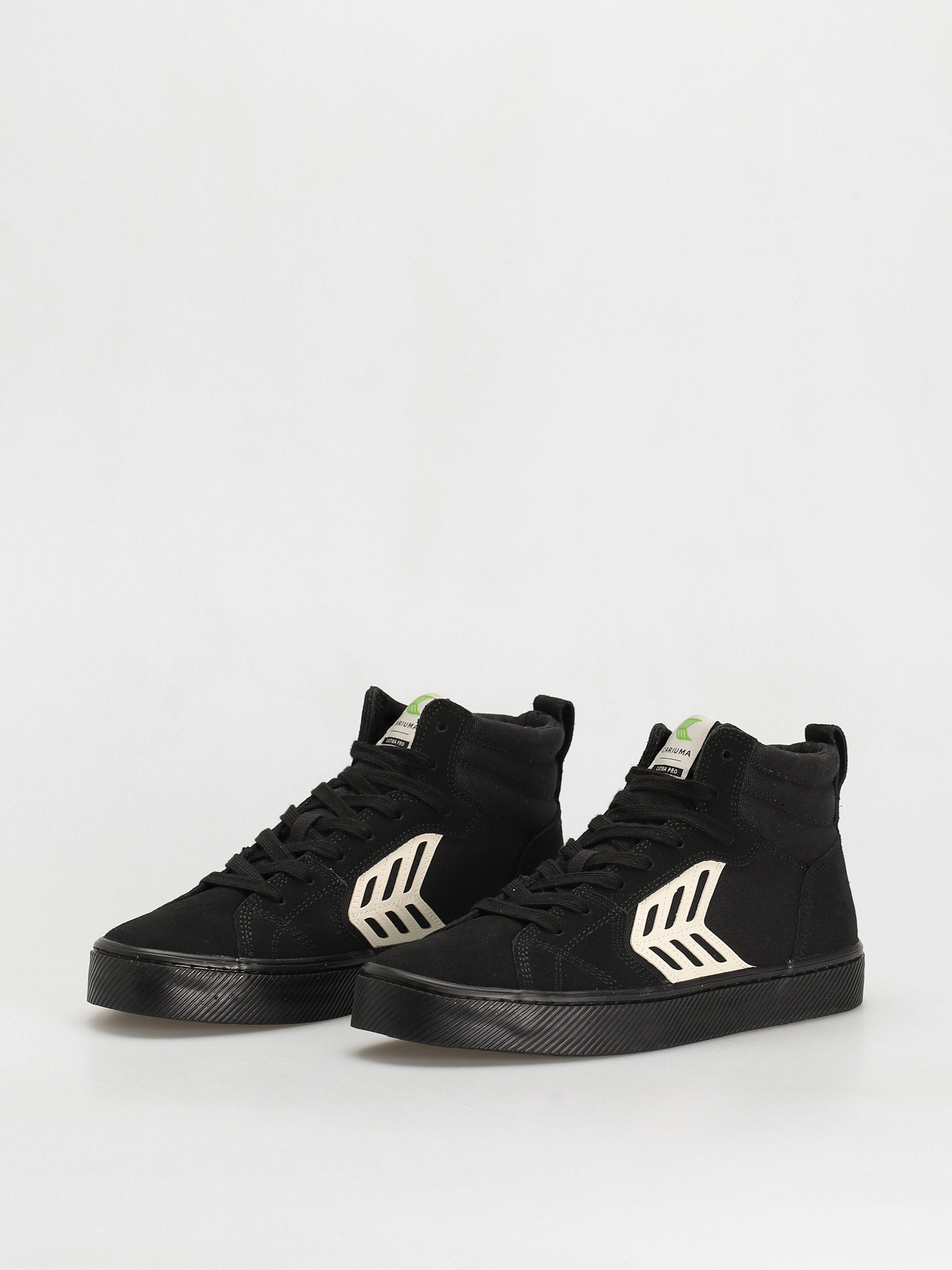 Pantofi Cariuma Catiba High Pro (all black suede and canvas ivory logo)
