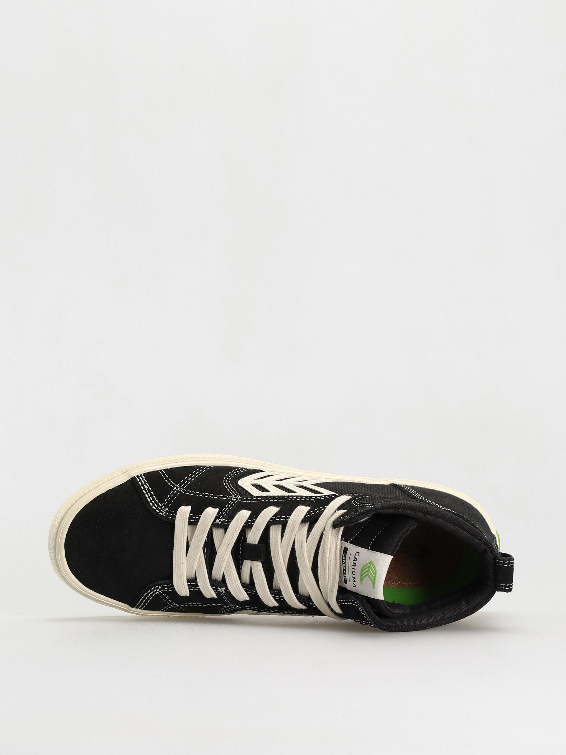 Pantofi Cariuma Catiba High Pro (black suede and canvas contrast thread ivory logo)