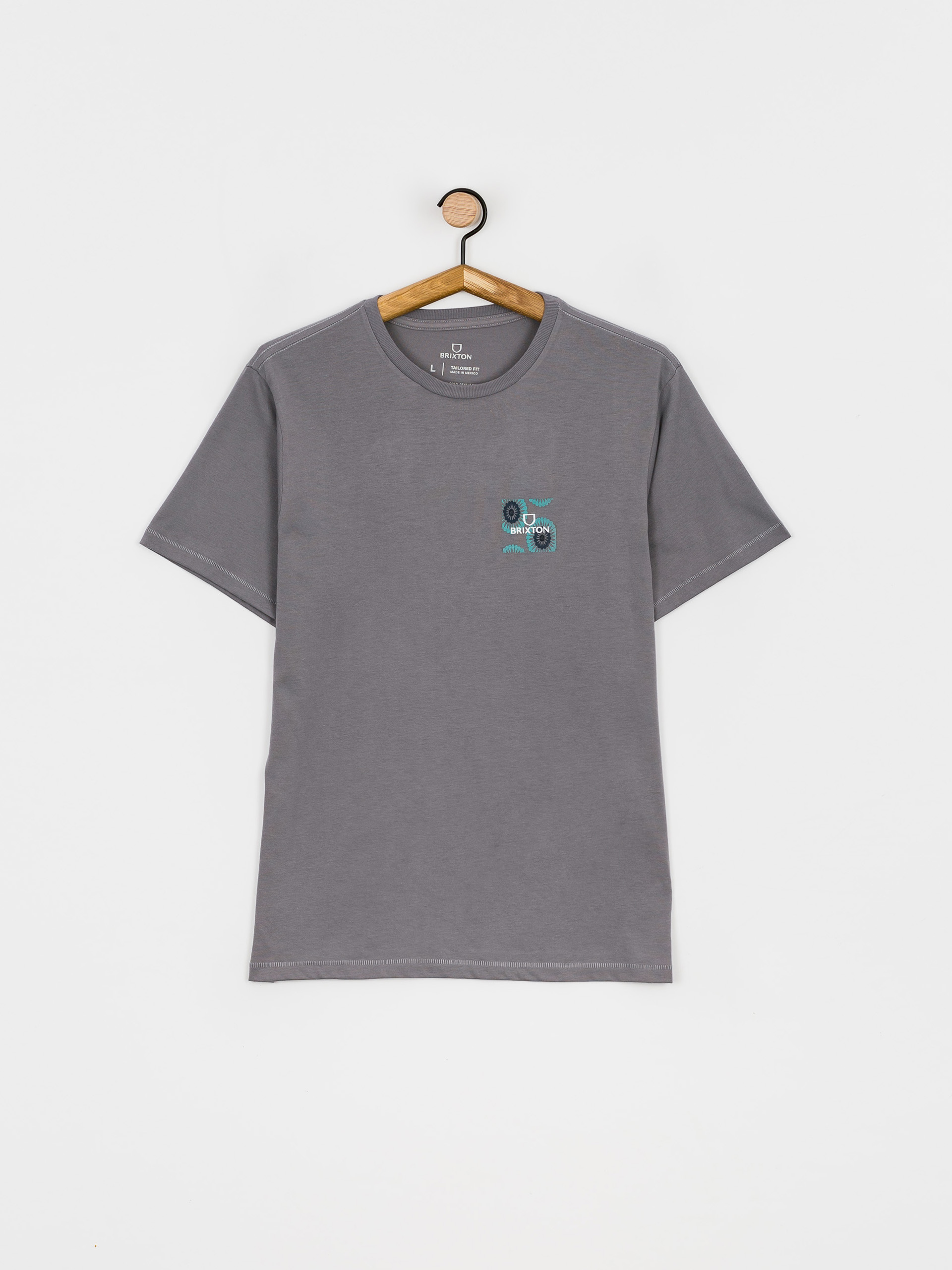 Tricou Brixton Alpha Block (pebble/psyc)