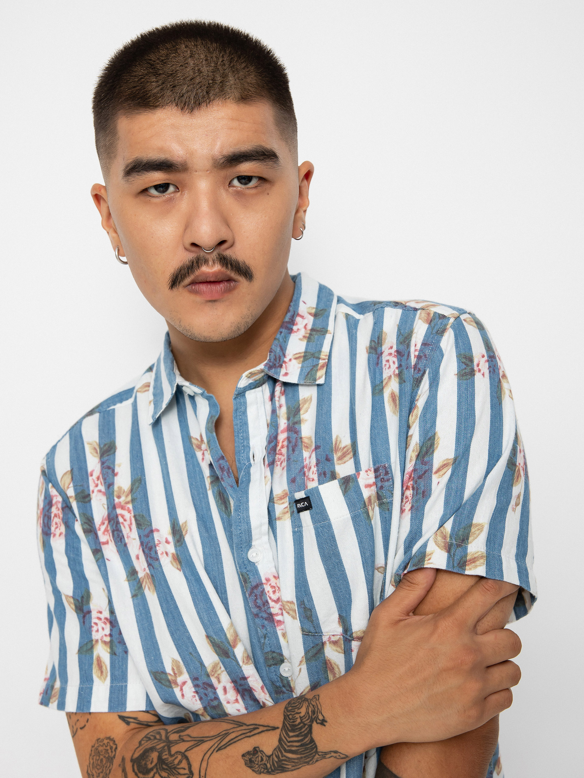 Cămașă RVCA Harbour (denim floral)