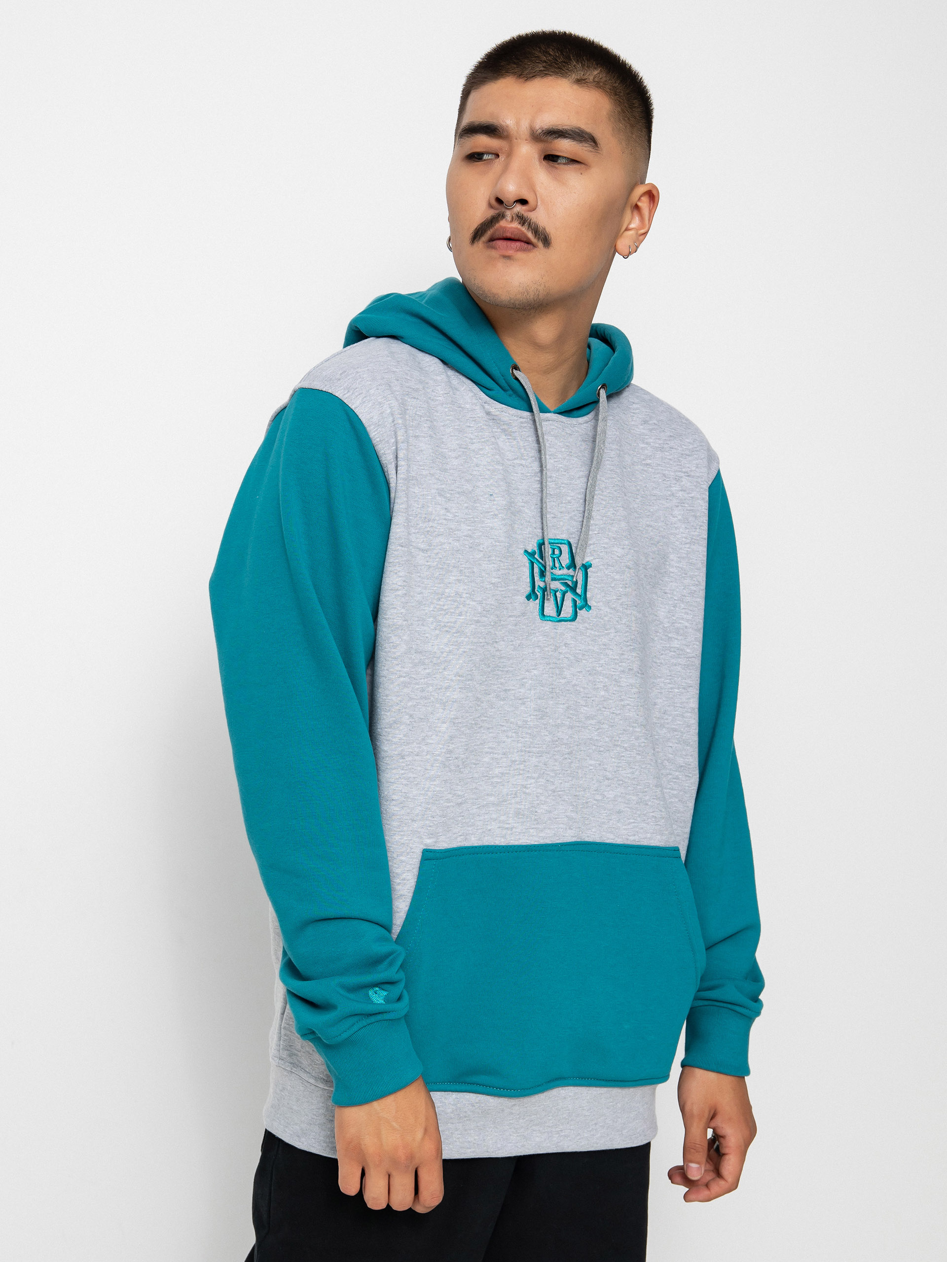 Hanorac cu glugă Nervous Initial HD (ocean grey)