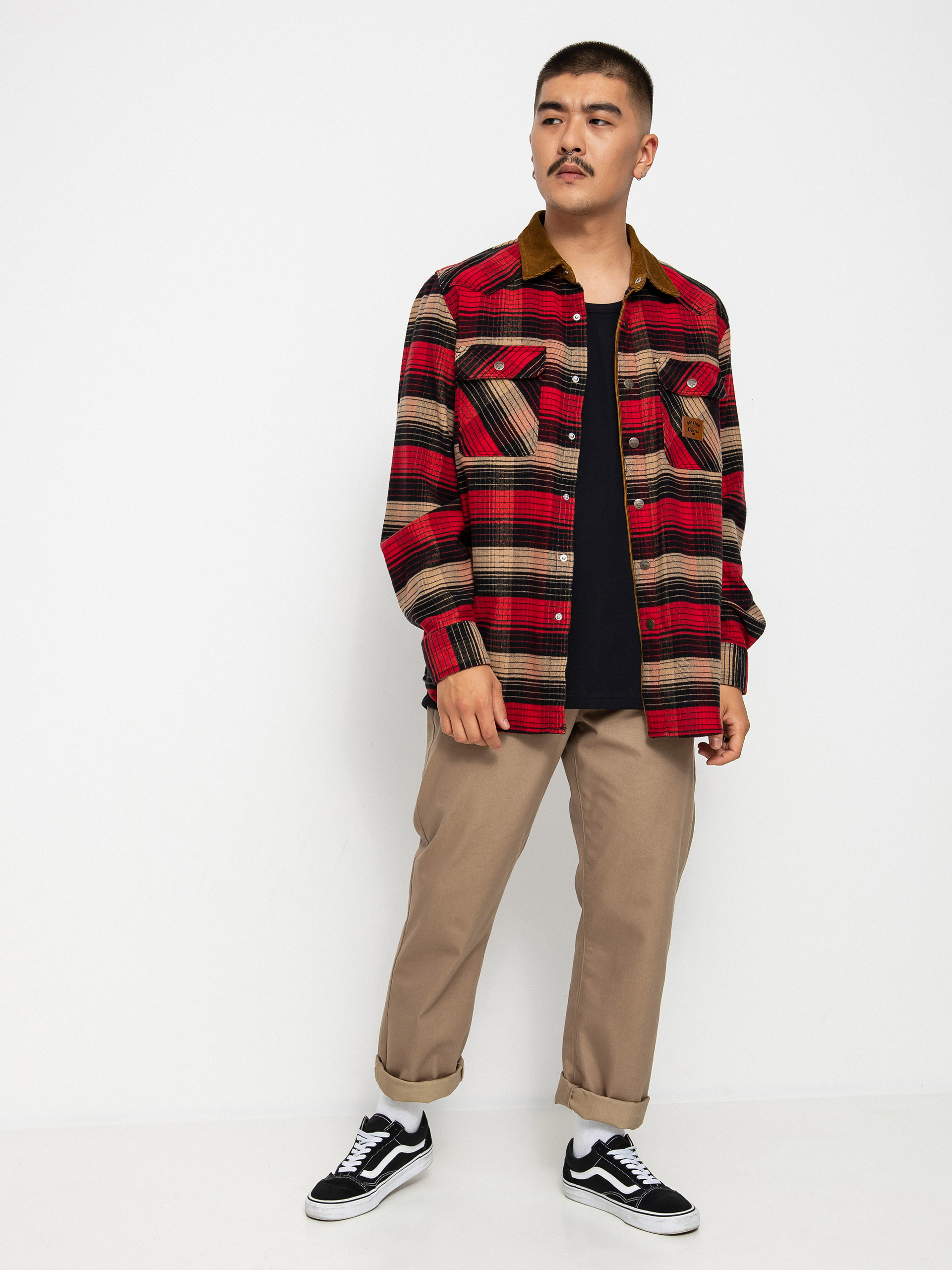 Cămașă Brixton Coors Bowery Stretch Flannel Ls (banquet red/brown)