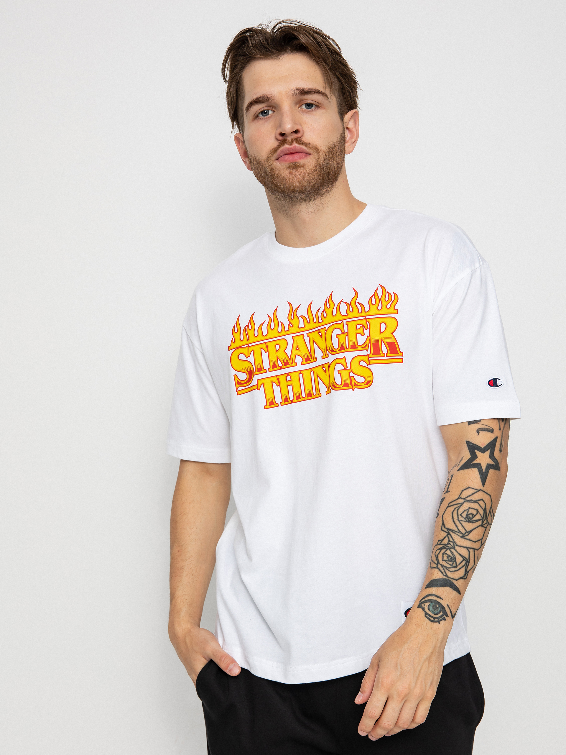 Tricou Champion X Stranger Things Crewneck T-Shirt 217791 (wht)