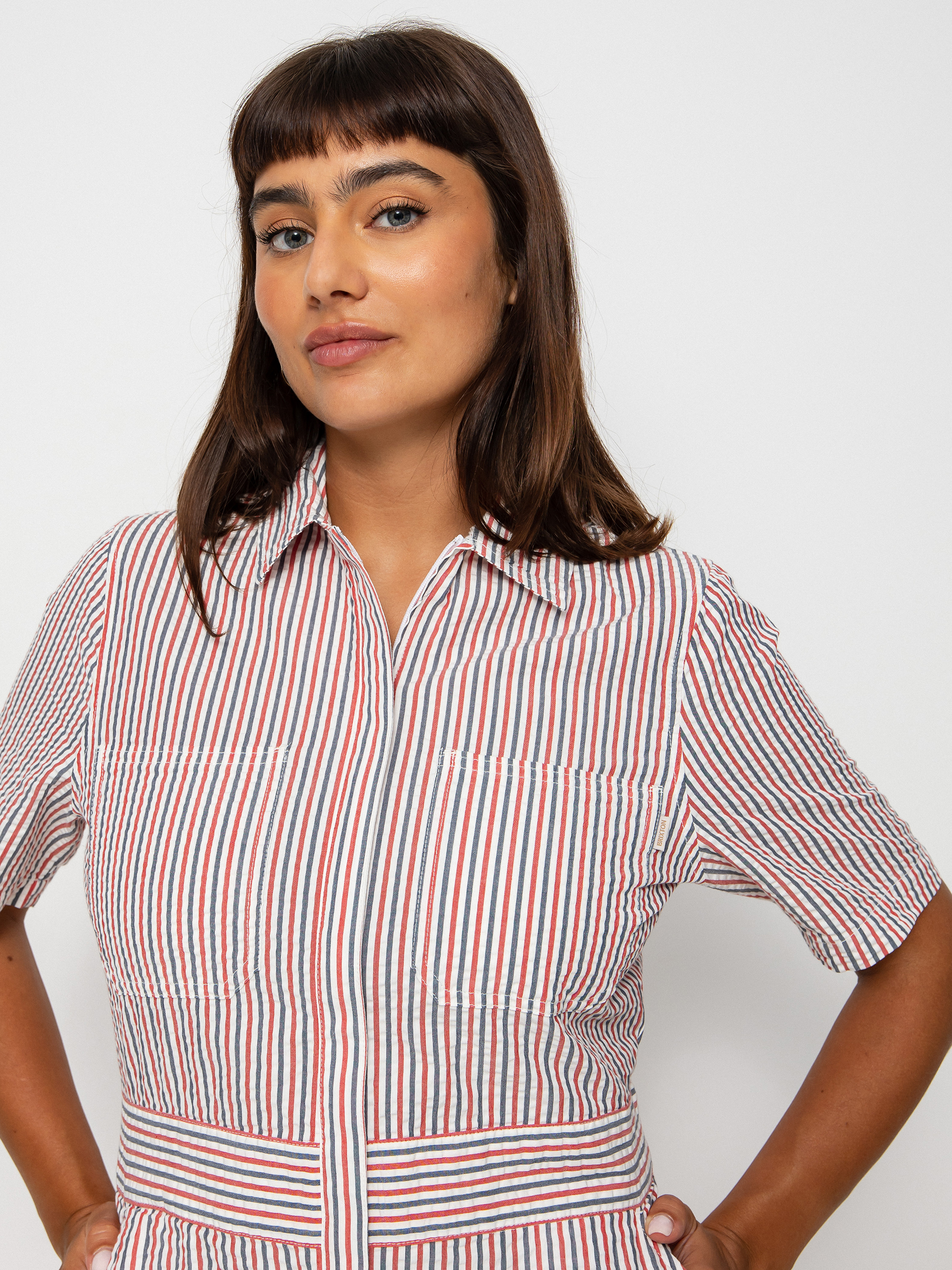 Pentru femei Costum schi Brixton Mersey Short Coverall (coverall stripe)