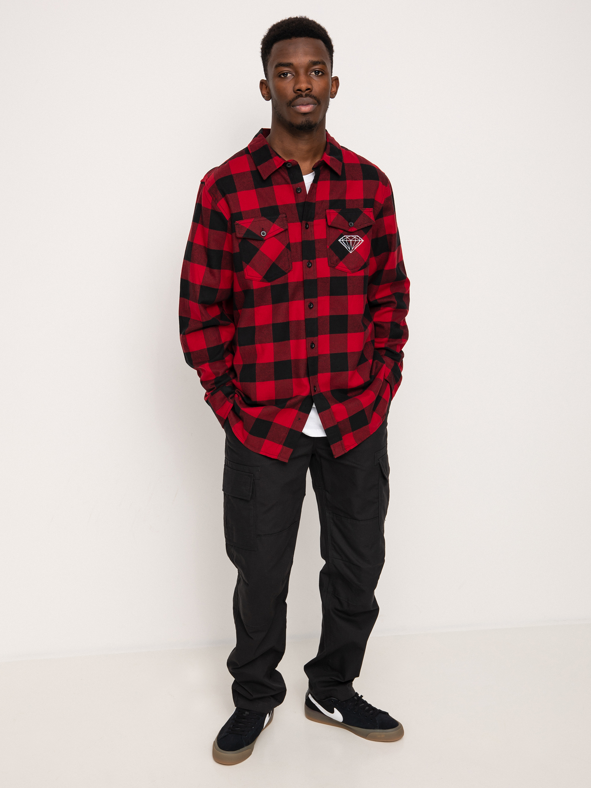 Cămașă Diamond Supply Co. Dark Idol Flannel (red)