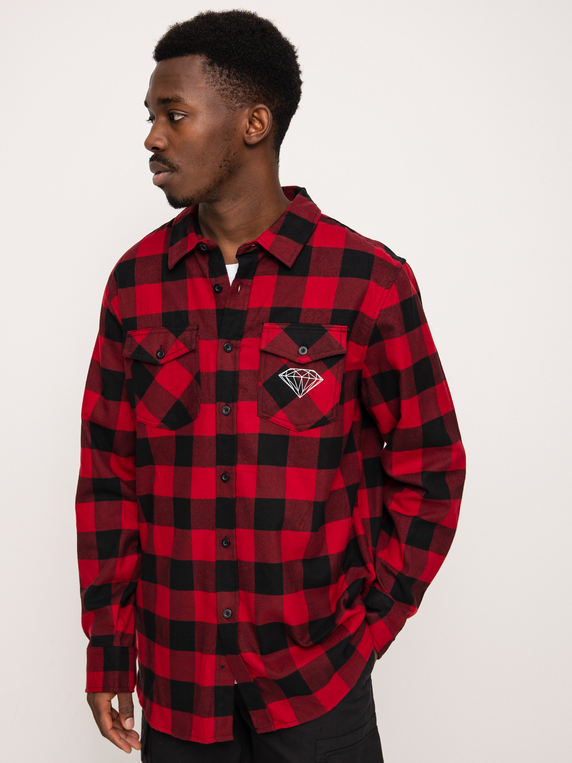 Cămașă Diamond Supply Co. Dark Idol Flannel (red)