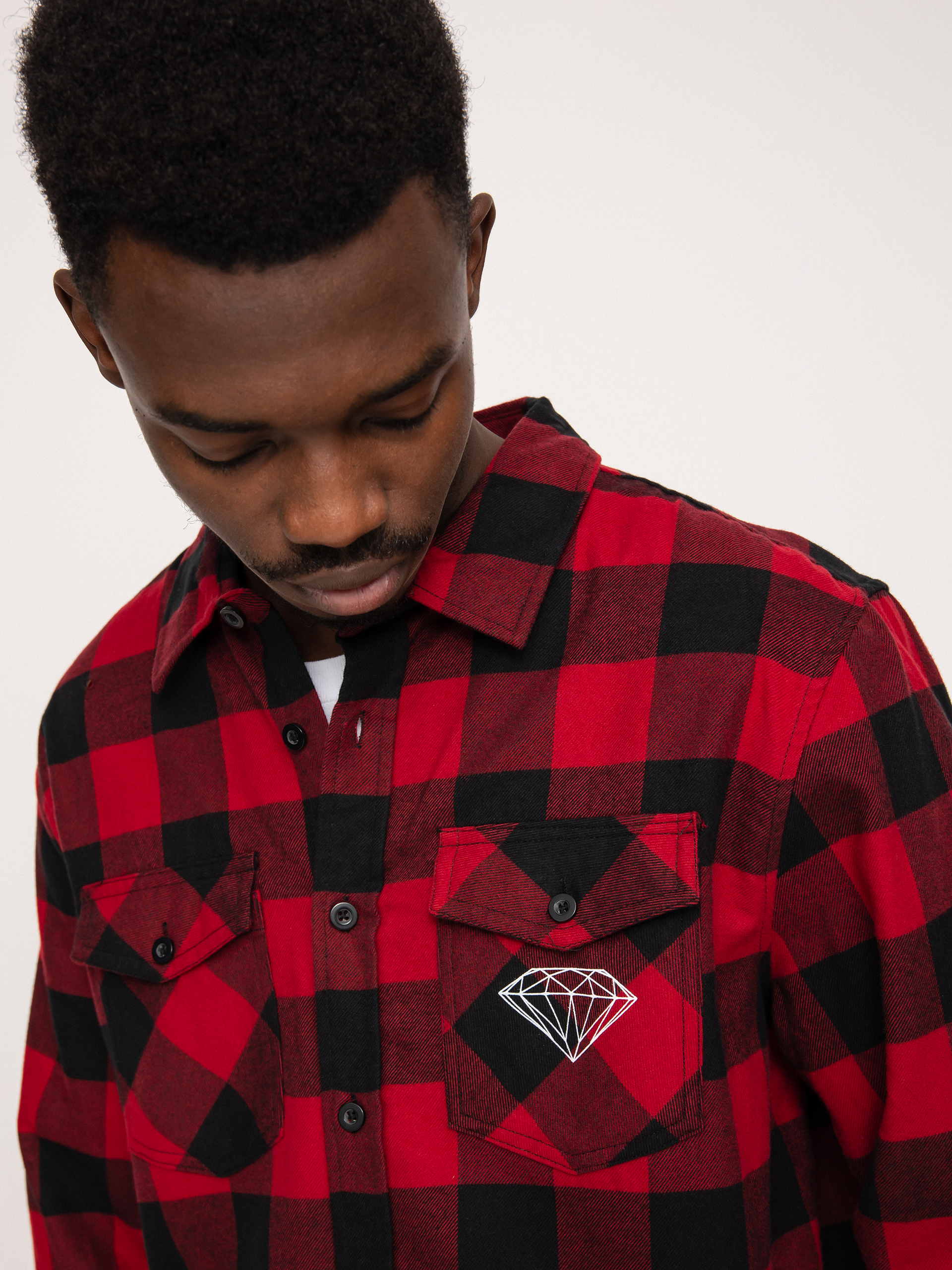 Cămașă Diamond Supply Co. Dark Idol Flannel (red)