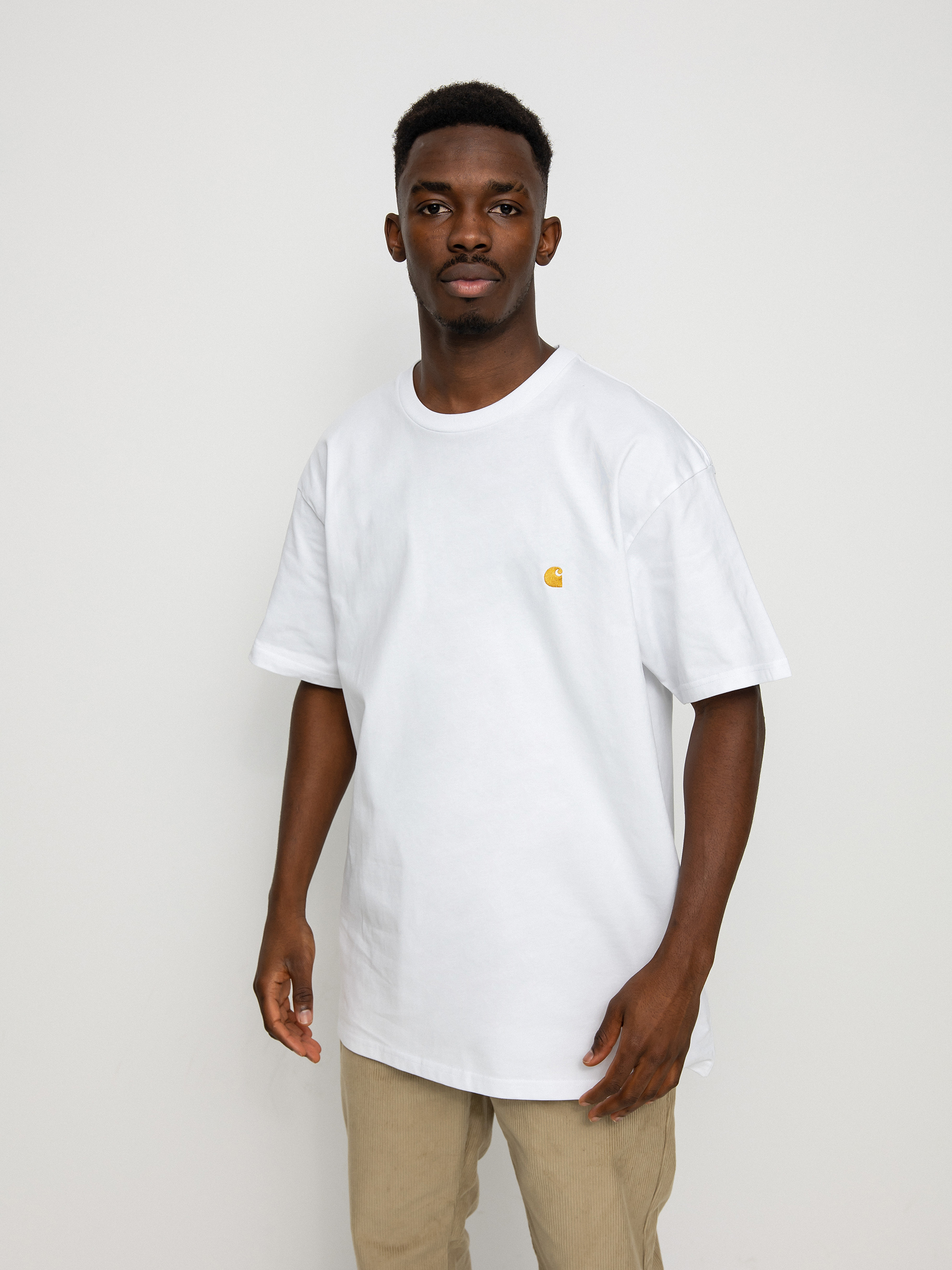 Tricou Carhartt WIP Chase (white/gold)