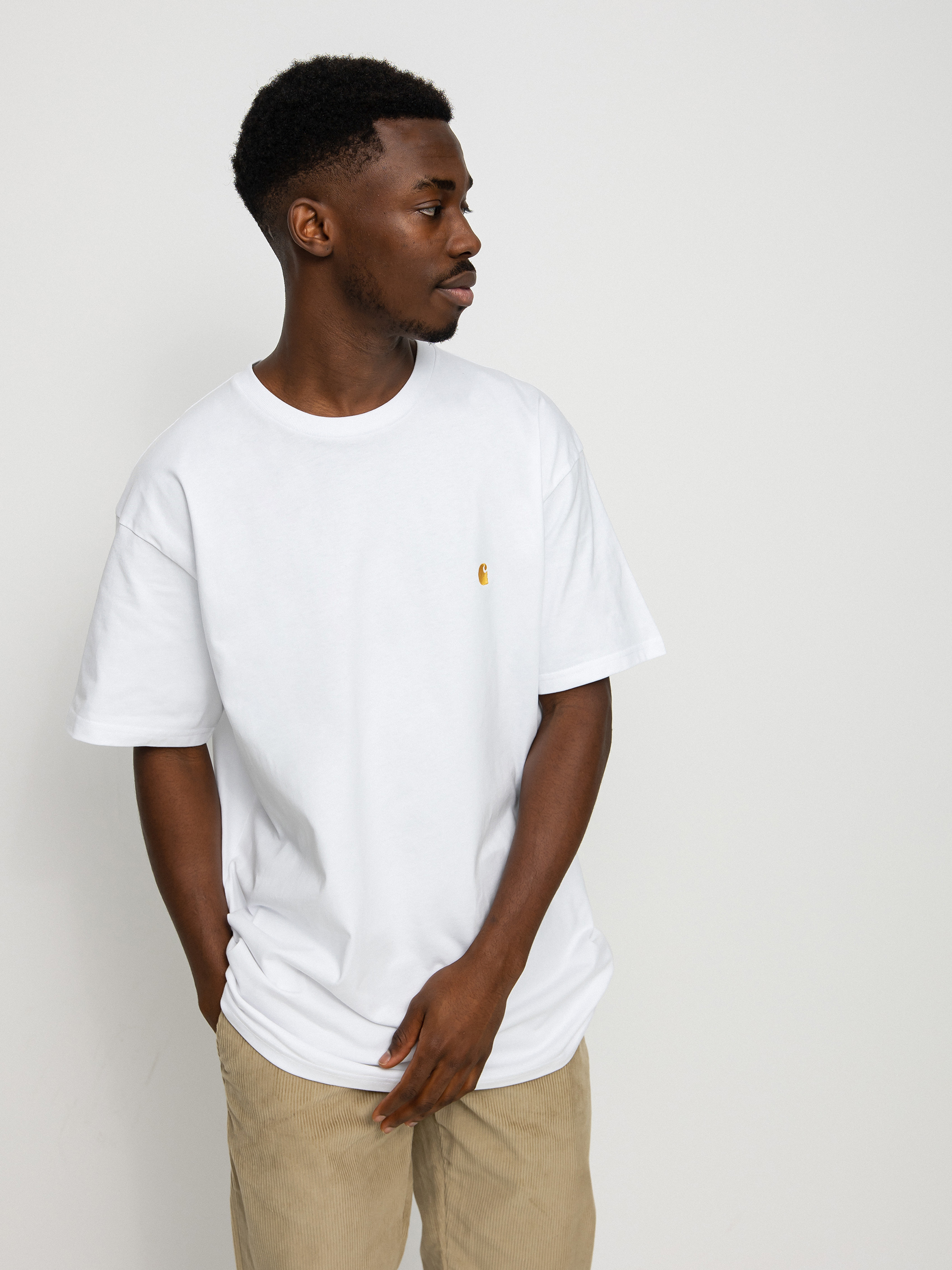 Tricou Carhartt WIP Chase (white/gold)