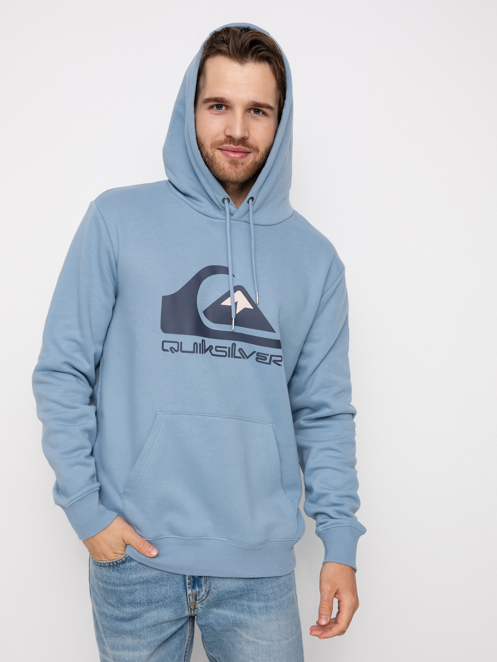 Hanorac cu glugă Quiksilver Big Logo HD (ashley blue)