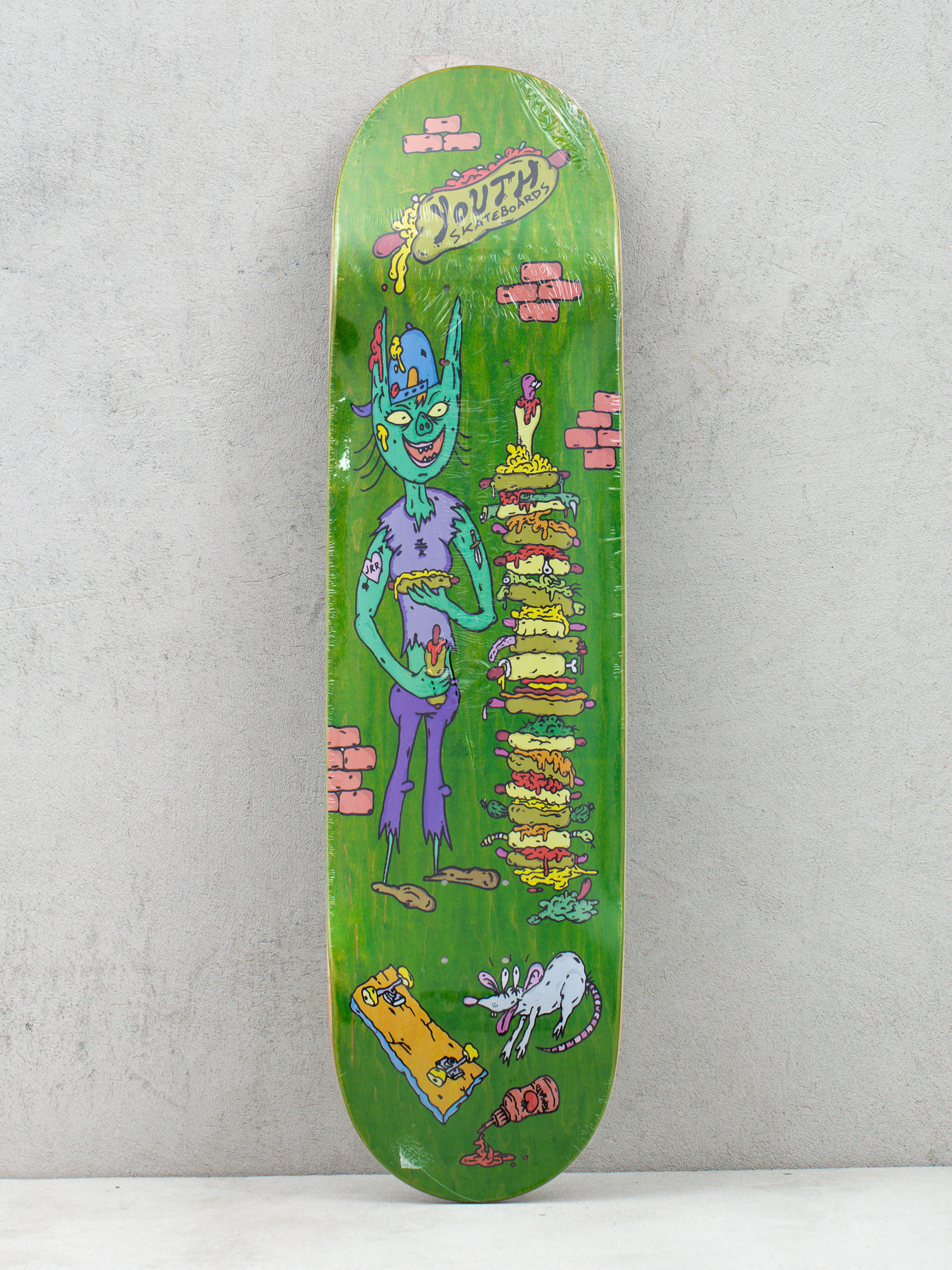 Placă Youth Skateboards X Bummers Hot Dog (green)