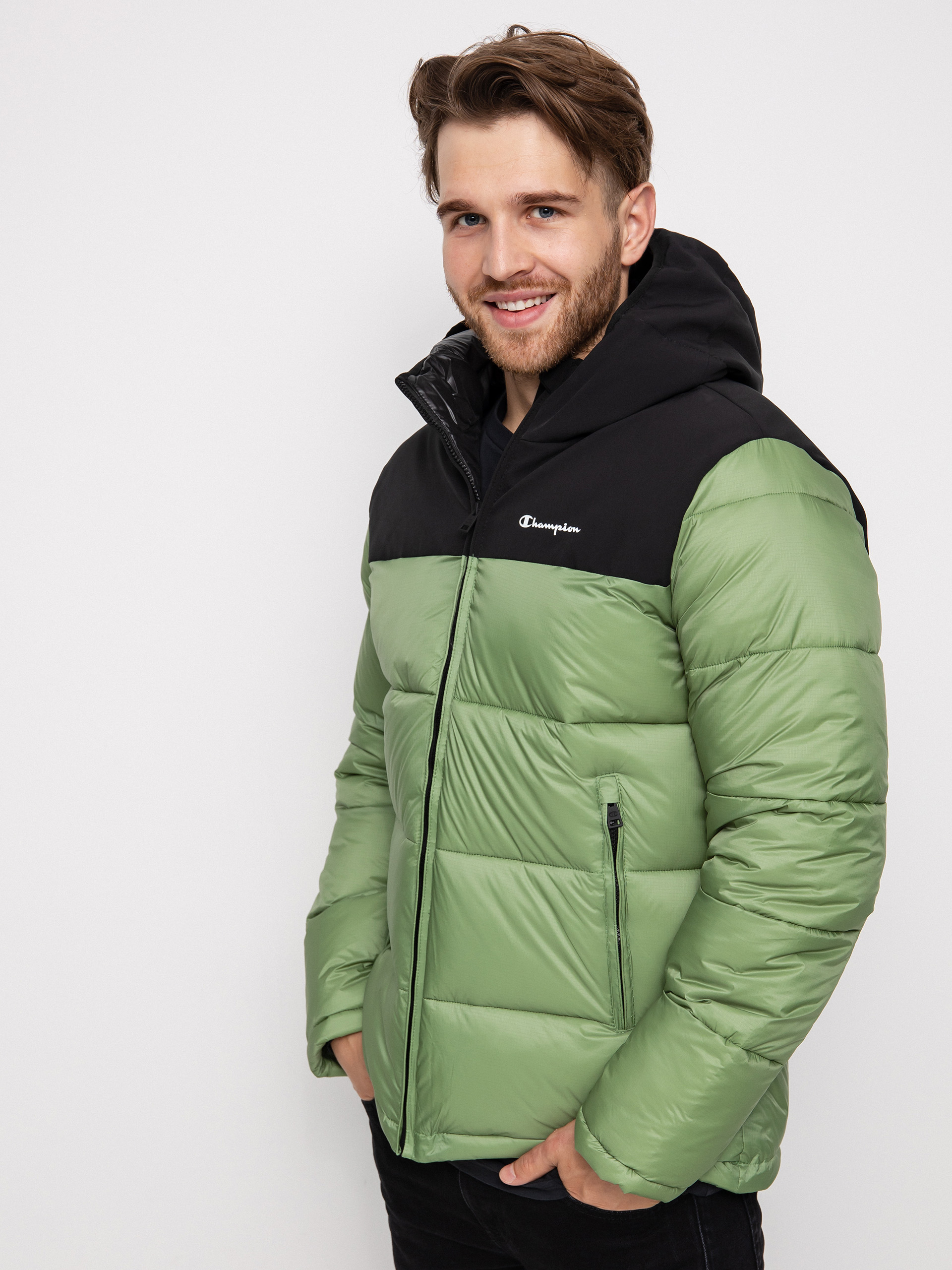 Geacă Champion Legacy Hooded Jacket 218080 (sgr/nbk)