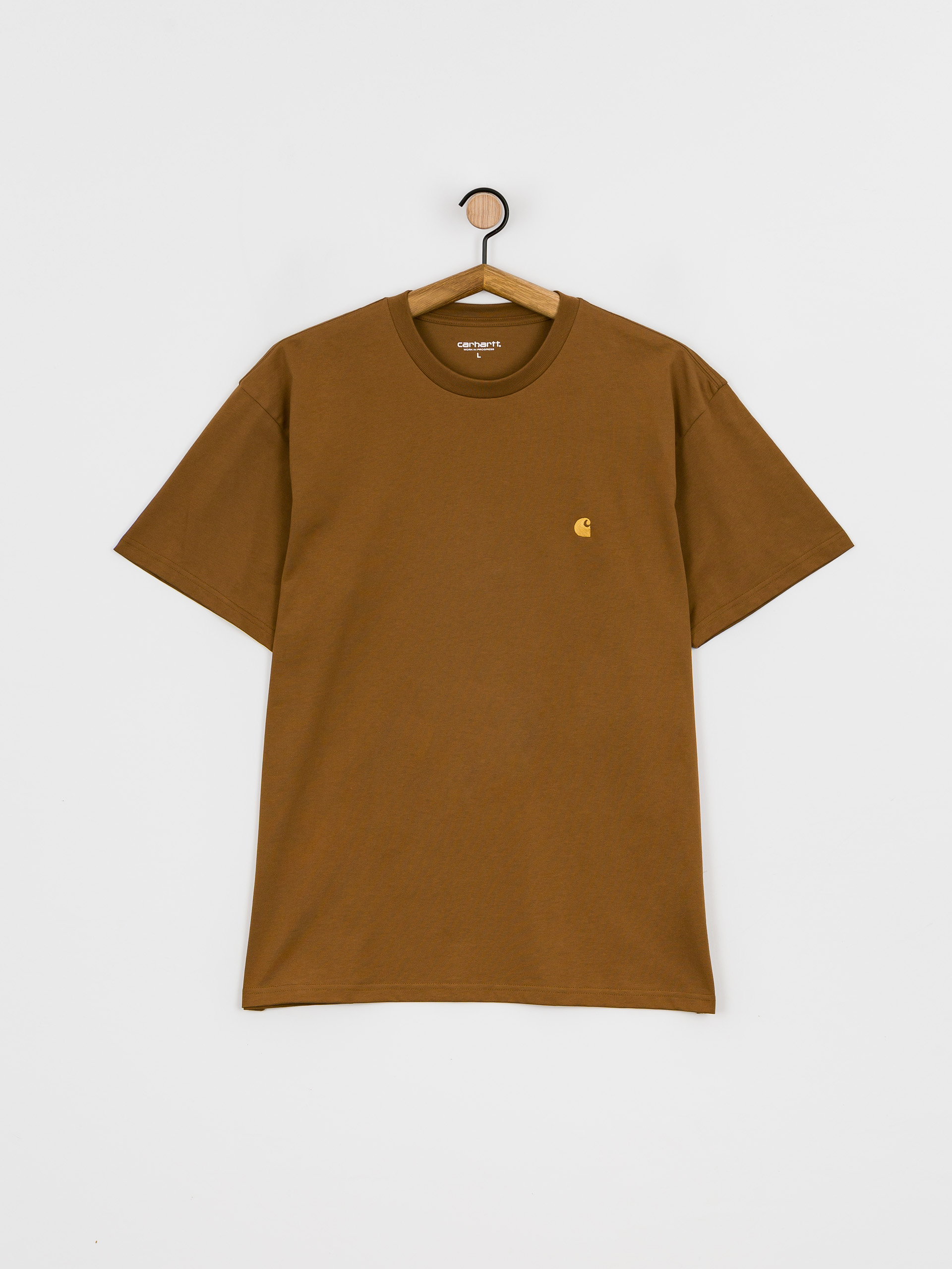 Tricou Carhartt WIP Chase (hamilton brown/gold)