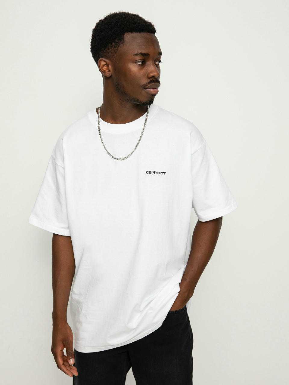 Tricou Carhartt WIP Script Embroidery (white/black)