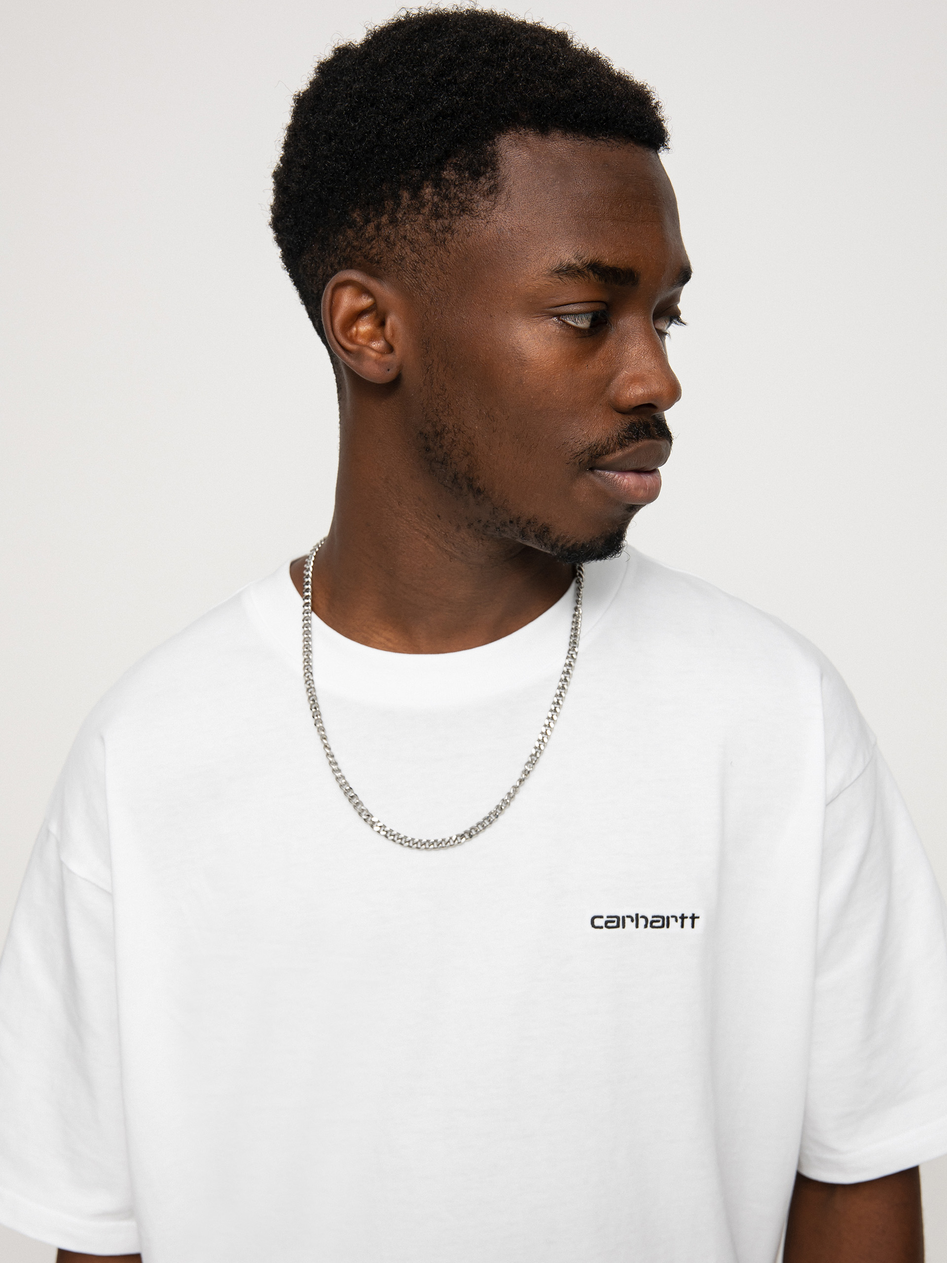 Tricou Carhartt WIP Script Embroidery (white/black)